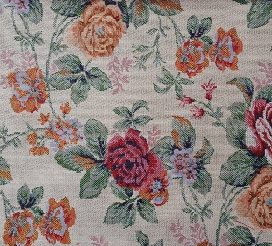 Флорална памучна завеса / дамаска на цветя ROSAL