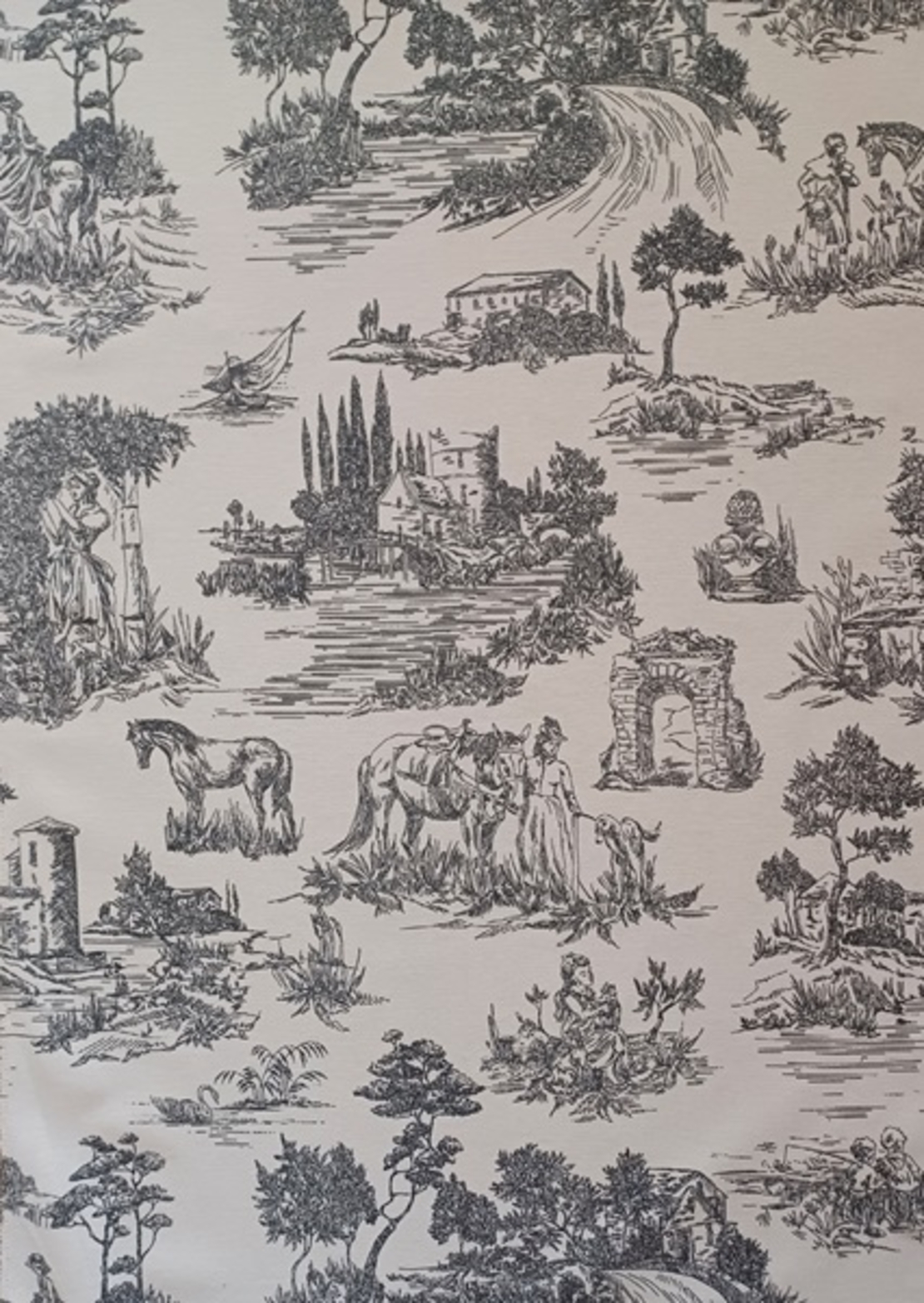 Фигурална завеса памук TOILE RED