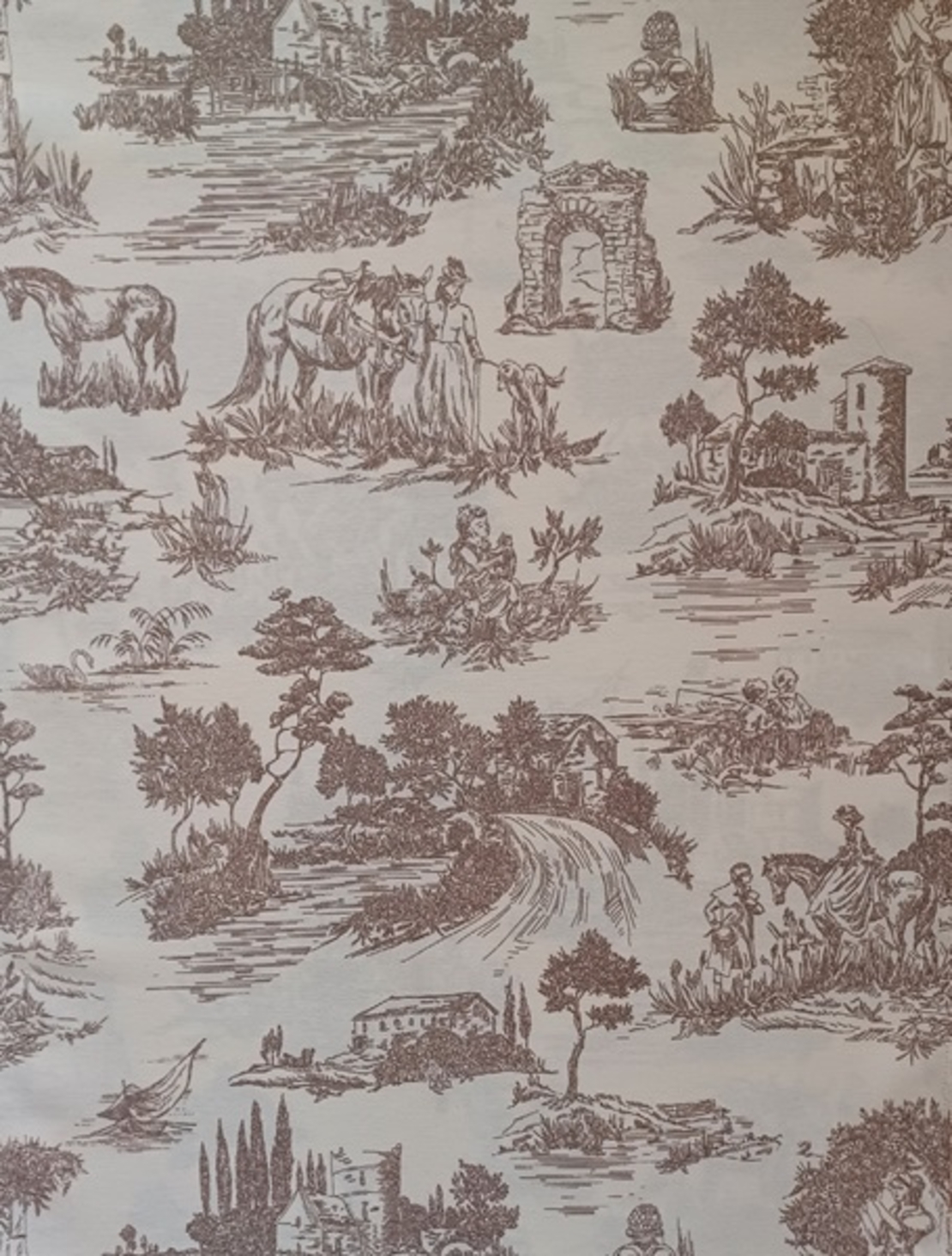 Фигурална завеса памук TOILE RED