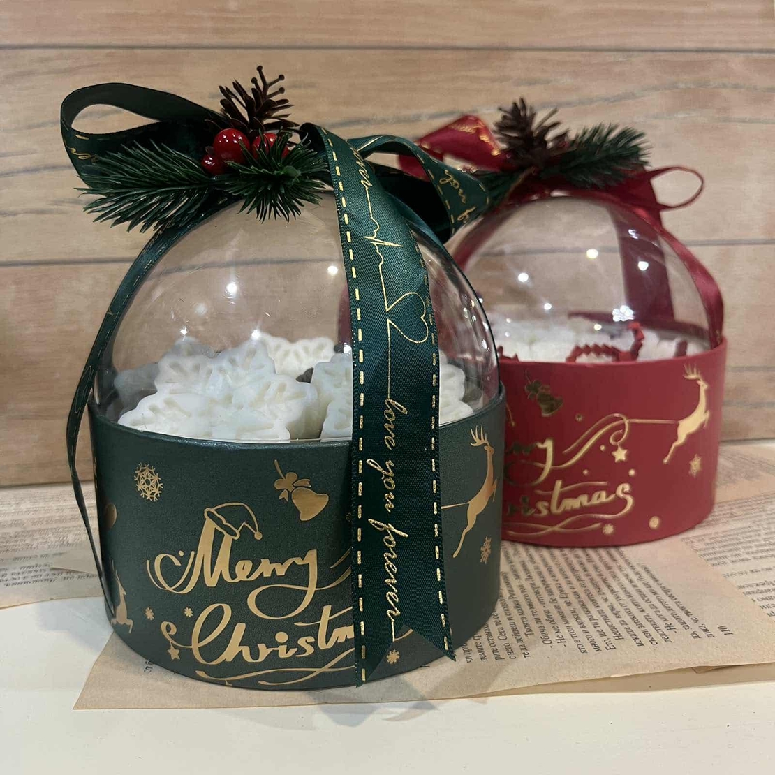 Коледна кутия снежинки 3бр -  вариант 1