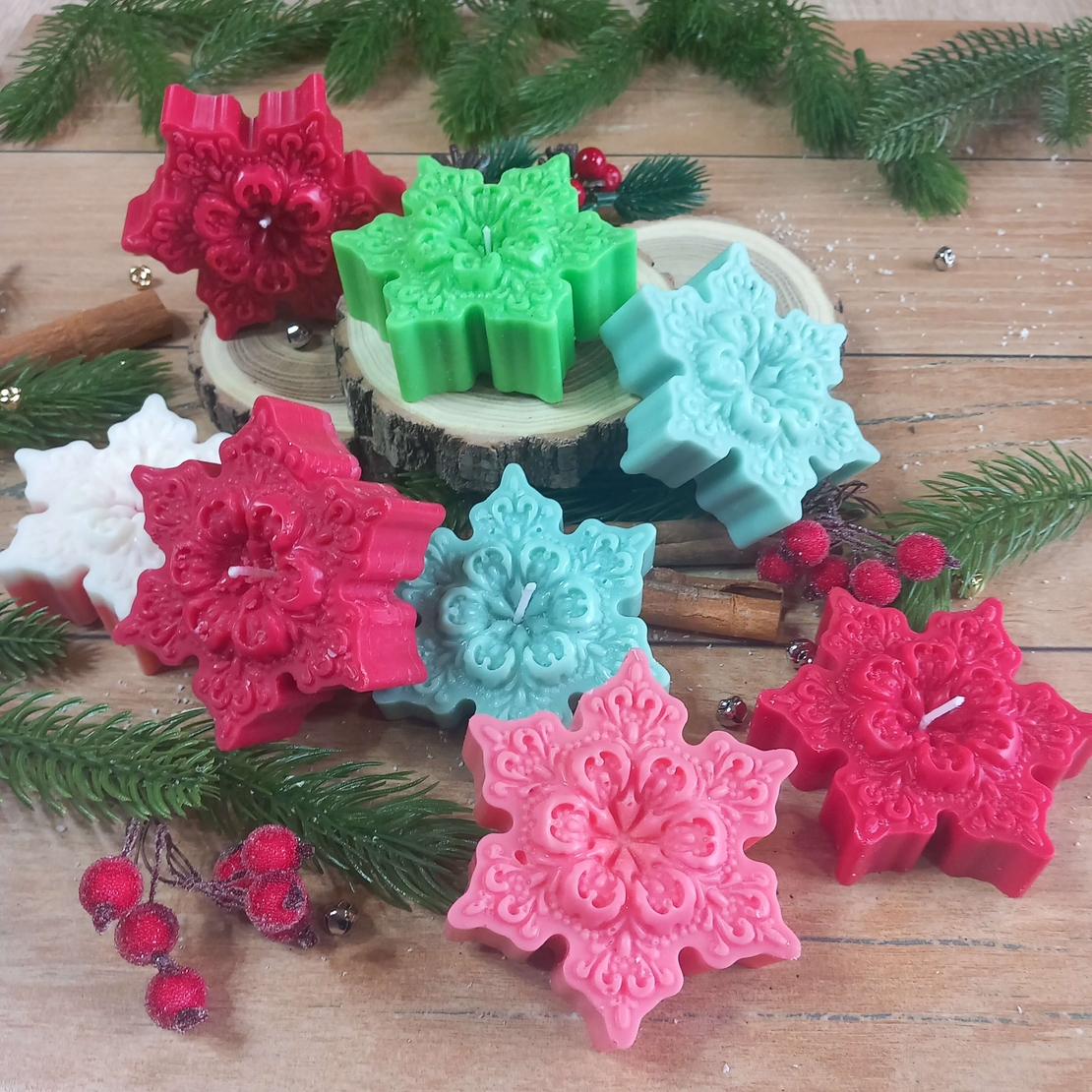 Ароматна свещ  снежинка 