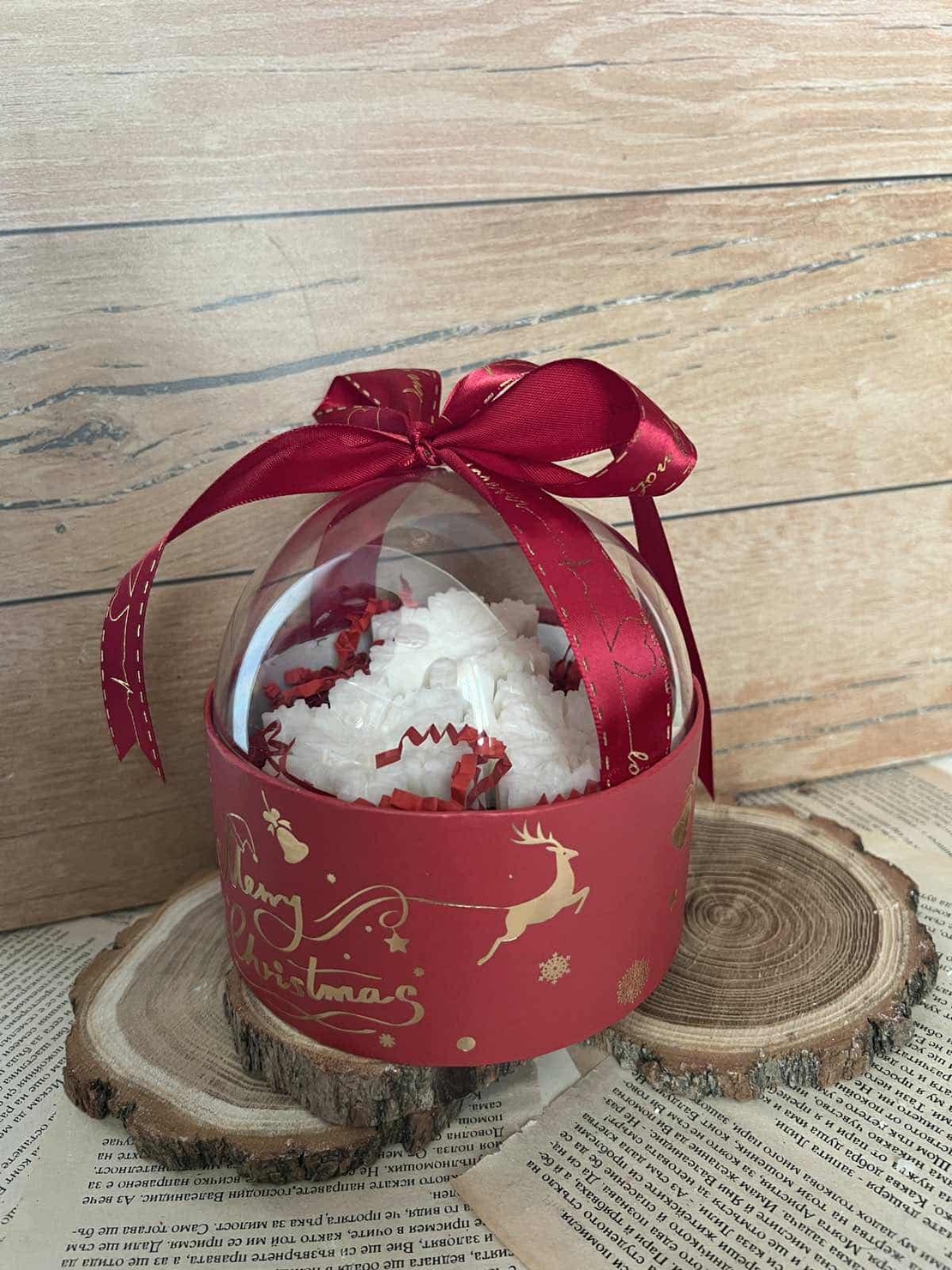 Коледна кутия снежинки 3бр -  вариант 1