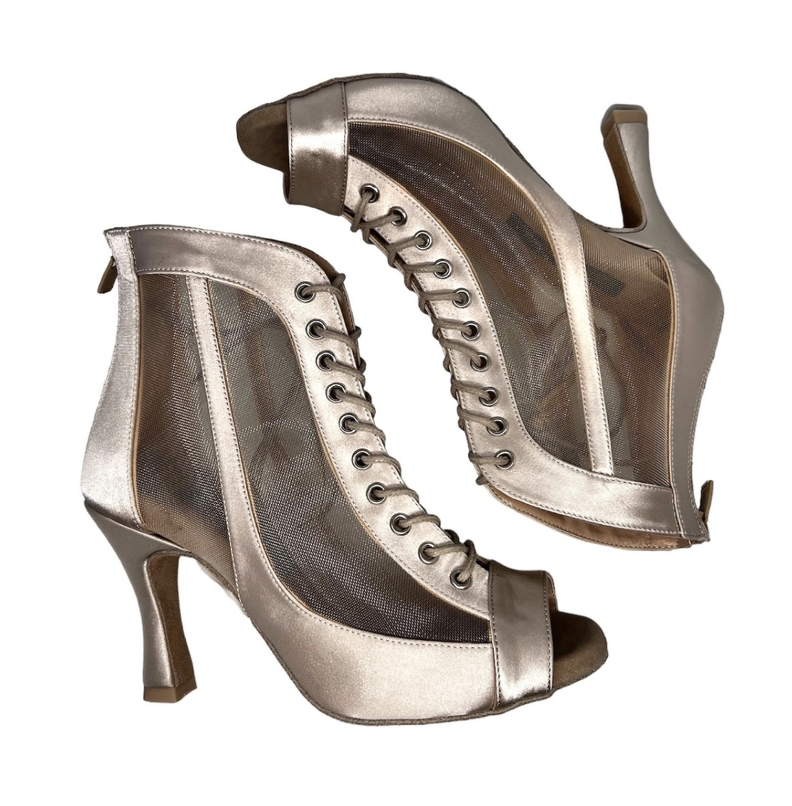 Grey Saten Boots