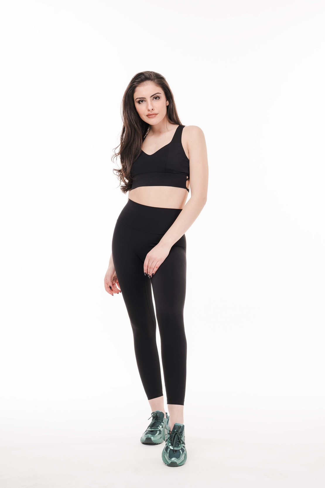 Спортен сет за фитнес Black Cross Back
