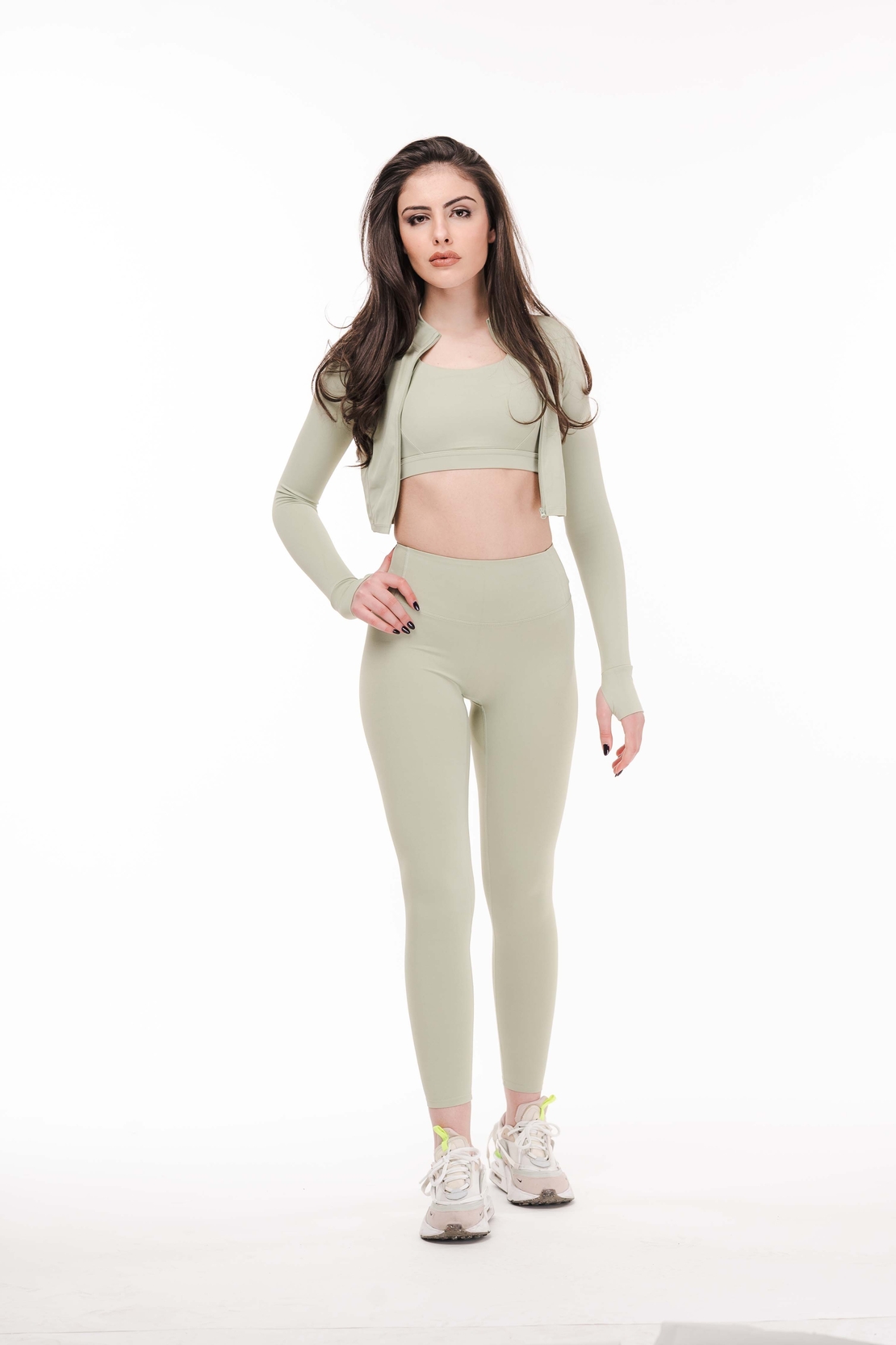 Сет за фитнес от три части Mint Green