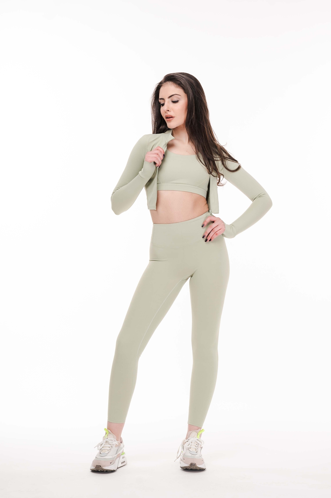 Сет за фитнес от три части Mint Green