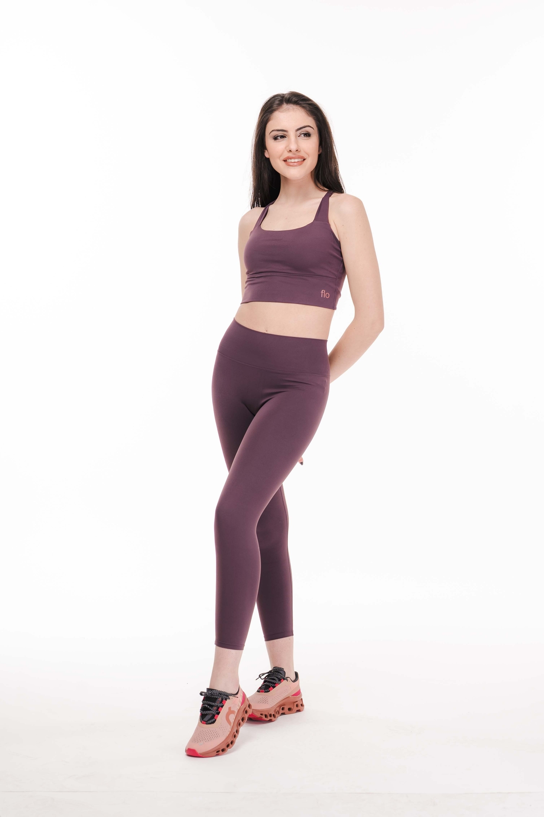 Спортен сет за йога и пилатес Purple Twist X-Cross