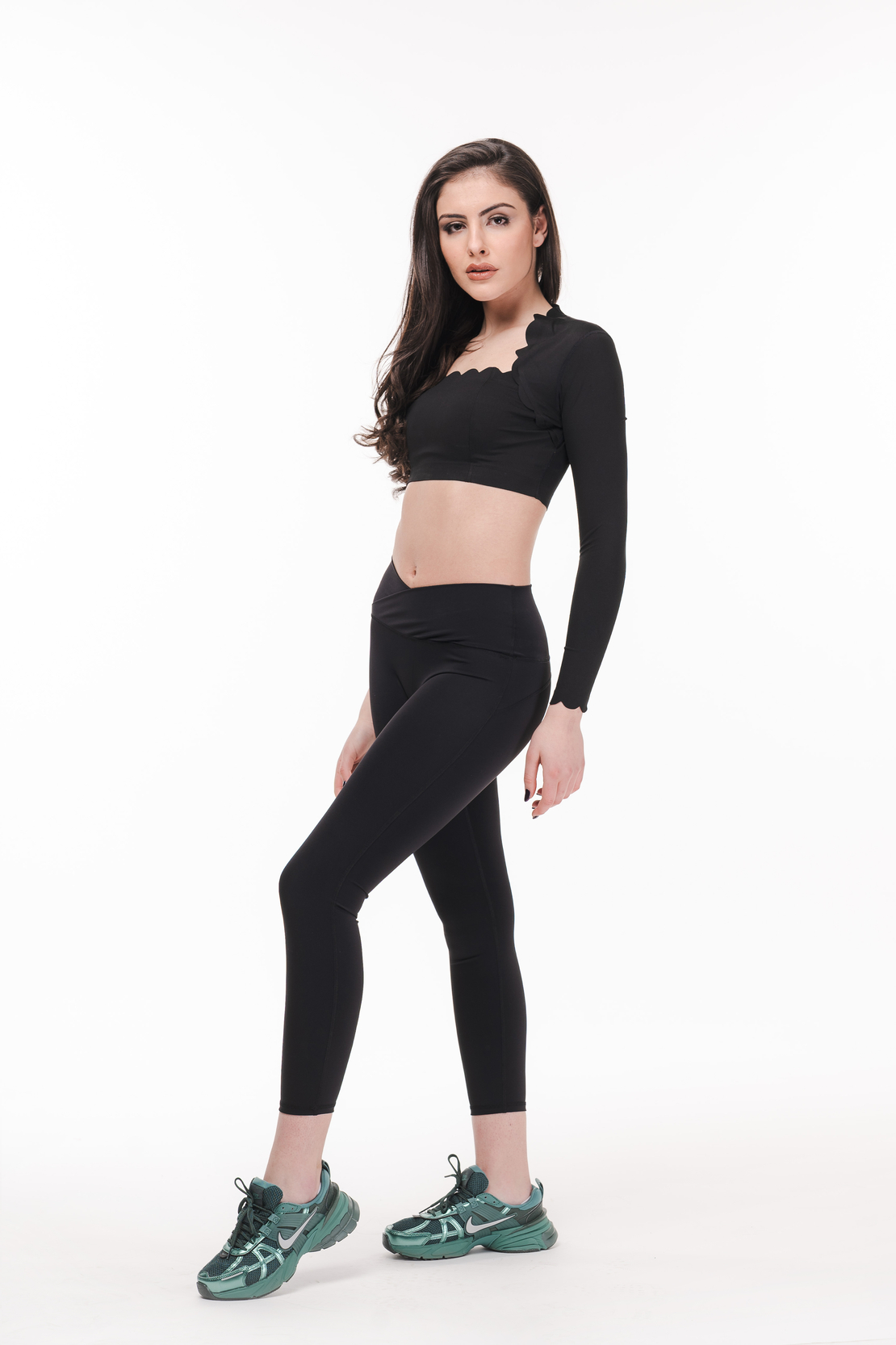 Сет за йога и пилатес Waves Long Sleeve in Black