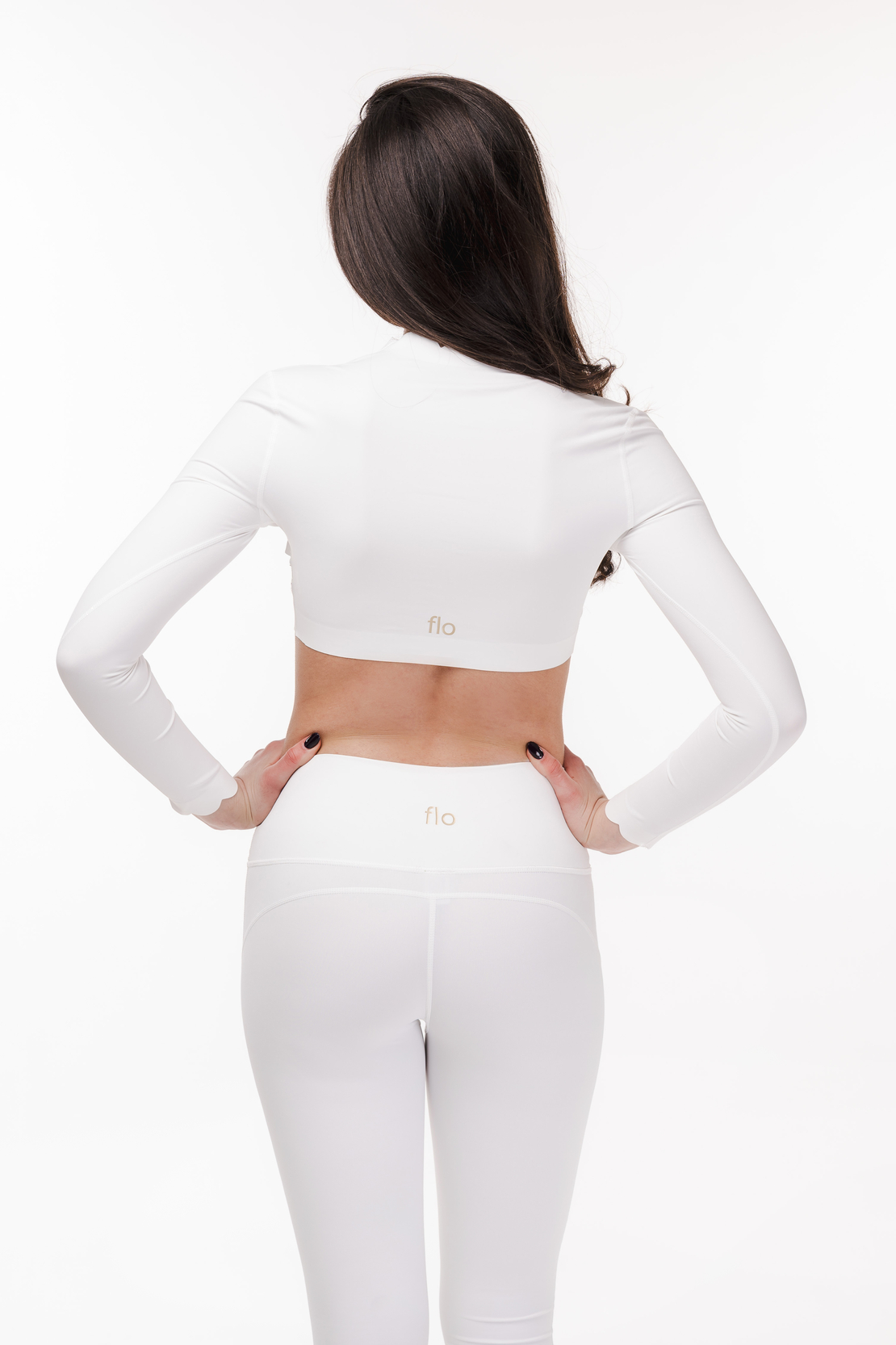 Сет за йога и пилатес Waves Long Sleeve in Ivory White