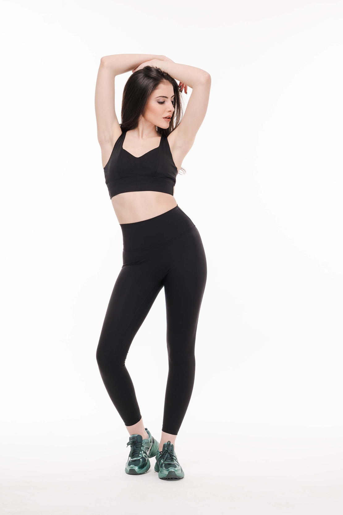 Спортен сет за фитнес Black Cross Back