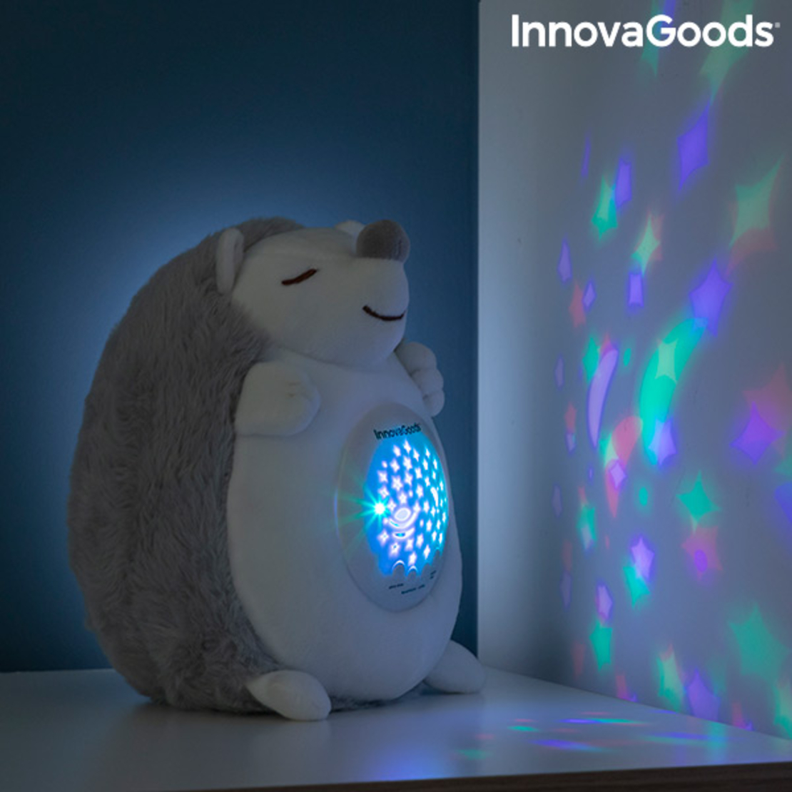 Плюшен таралеж с бял шум и проектор за нощна светлина Spikey InnovaGoods