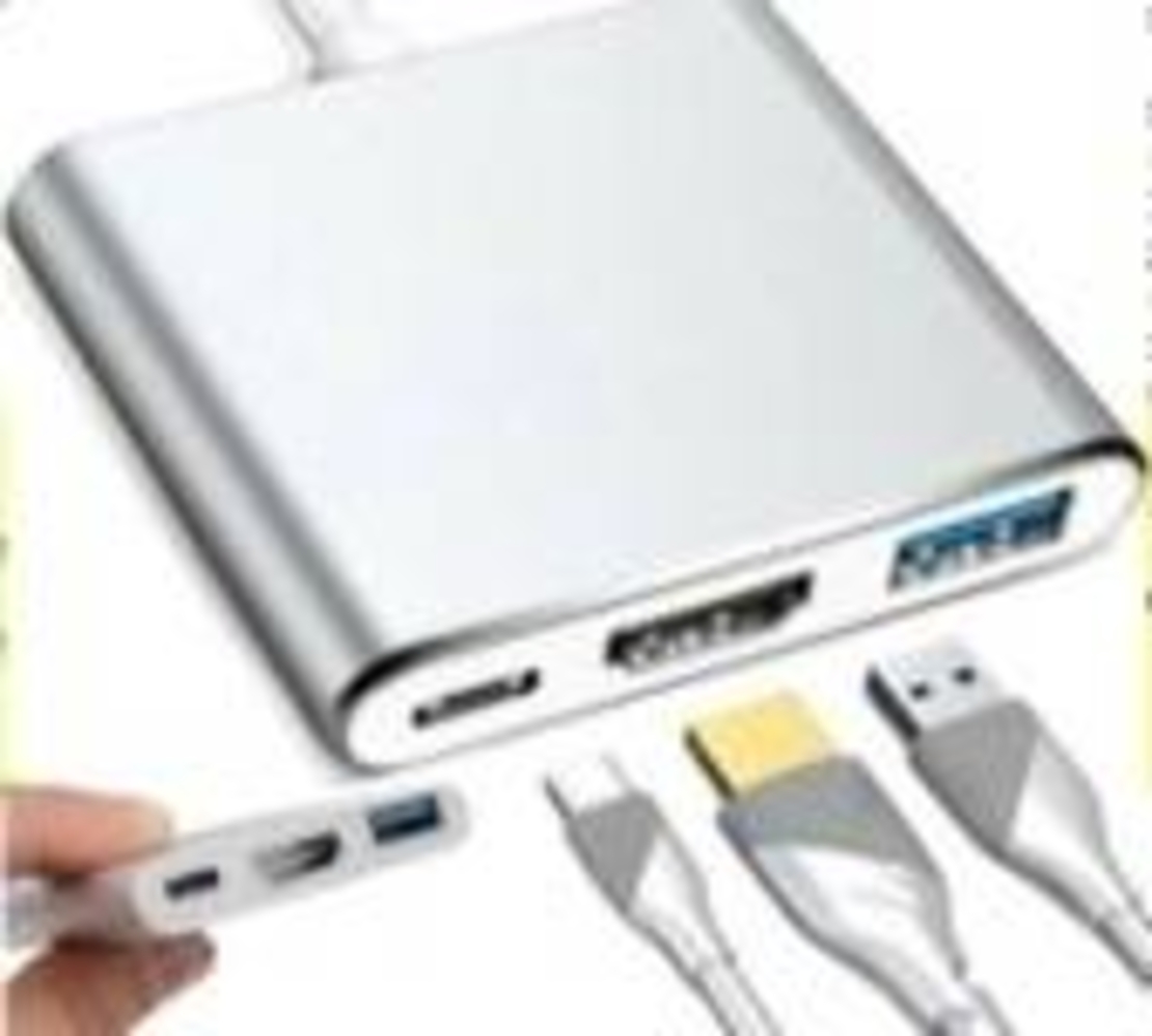 Преходник 3в1 хъб usb-c usb 3.0 hdmi 4k