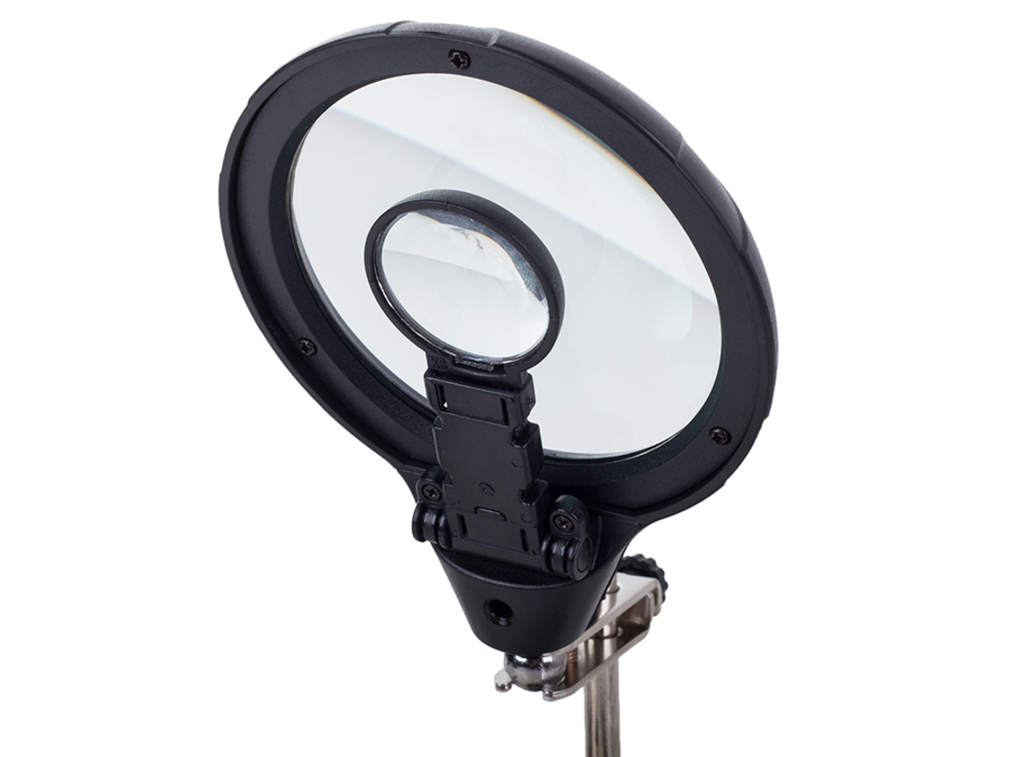 Трета ръка лупа 5 led дръжка 2.5x 90mm запояване