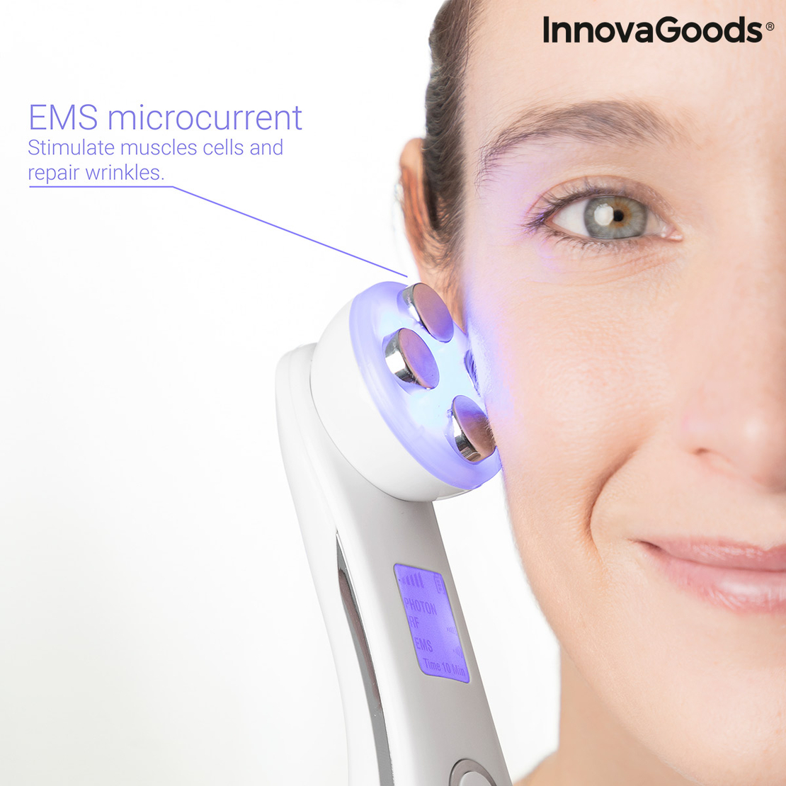 Масажор за Лице с Радиочестота, Фототерапия и Електростимулация Wace InnovaGoods