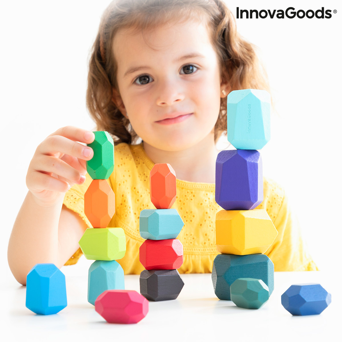 Подреждащи се Дървени Балансиращи Камъни Wotonys InnovaGoods 16 Части
