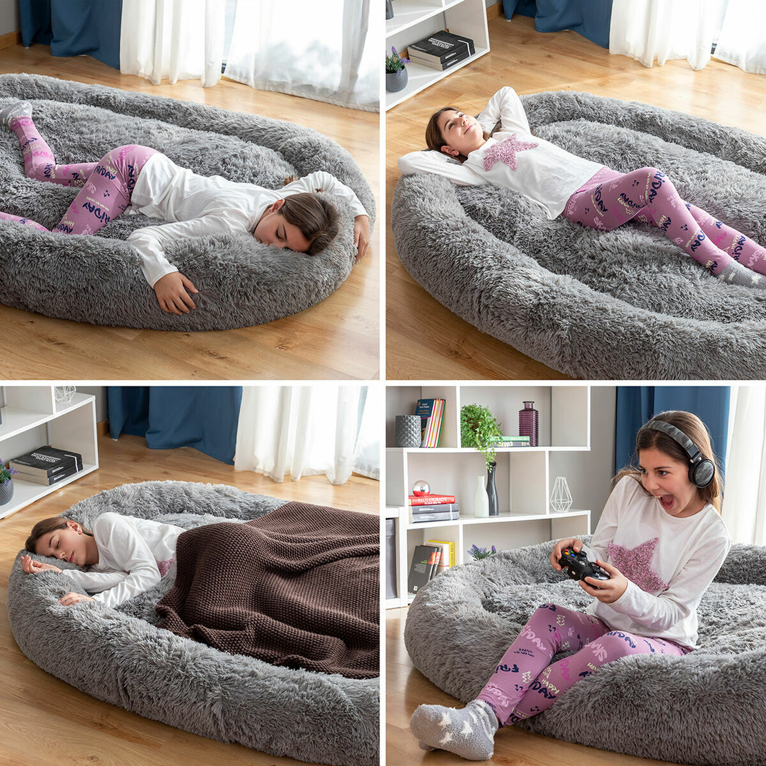 Антистресово легло за домашни любимци и хора Cloft InnovaGoods XXL Grey