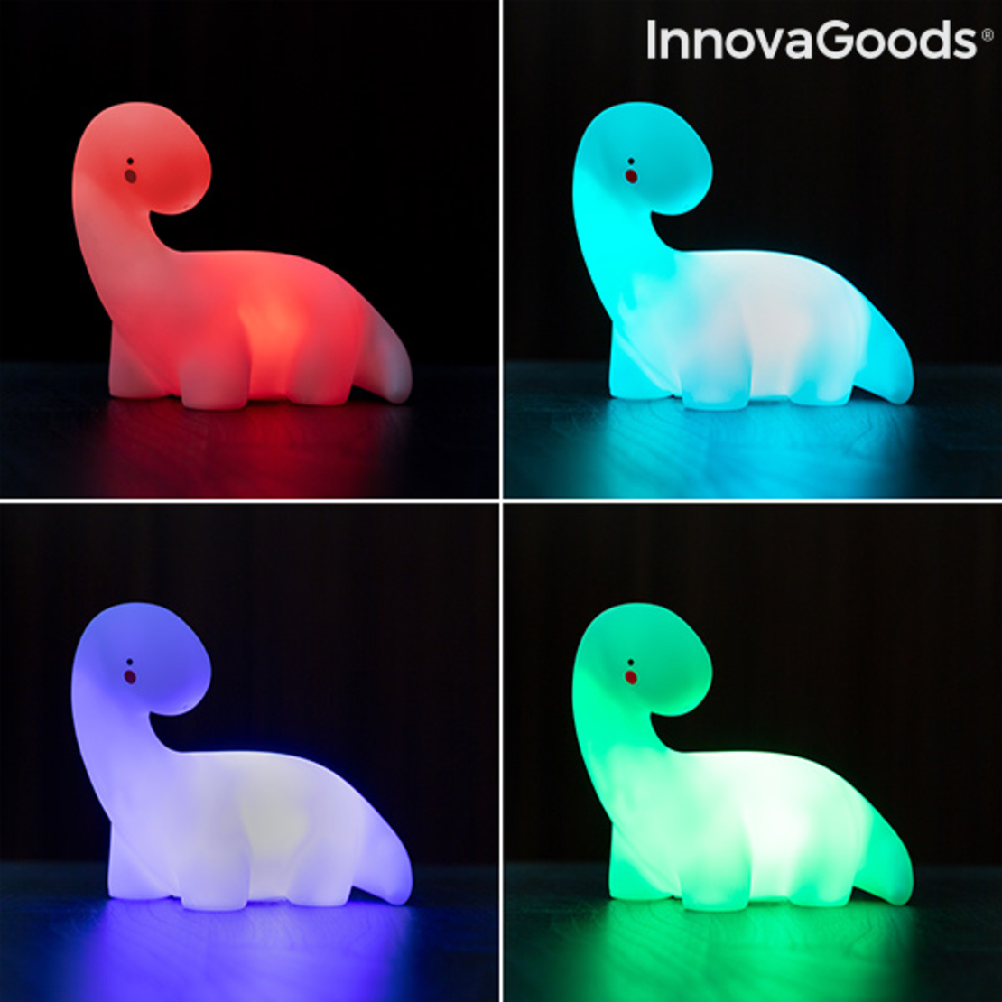 Многоцветна LED ЛампаДинозавър Lightosaurus InnovaGoods