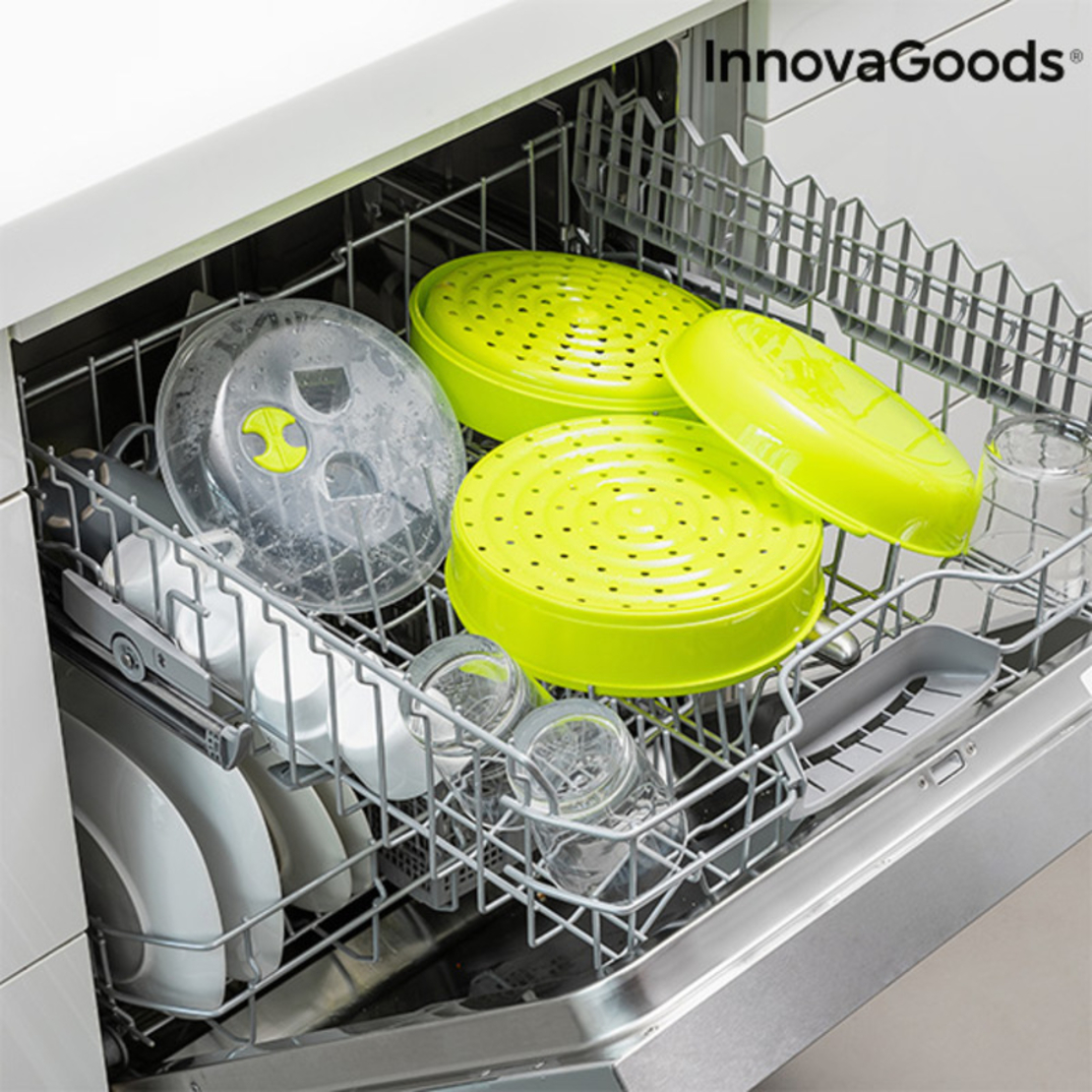 Двоен Уред за Готвене на Пара за Микровълнова Fresh InnovaGoods