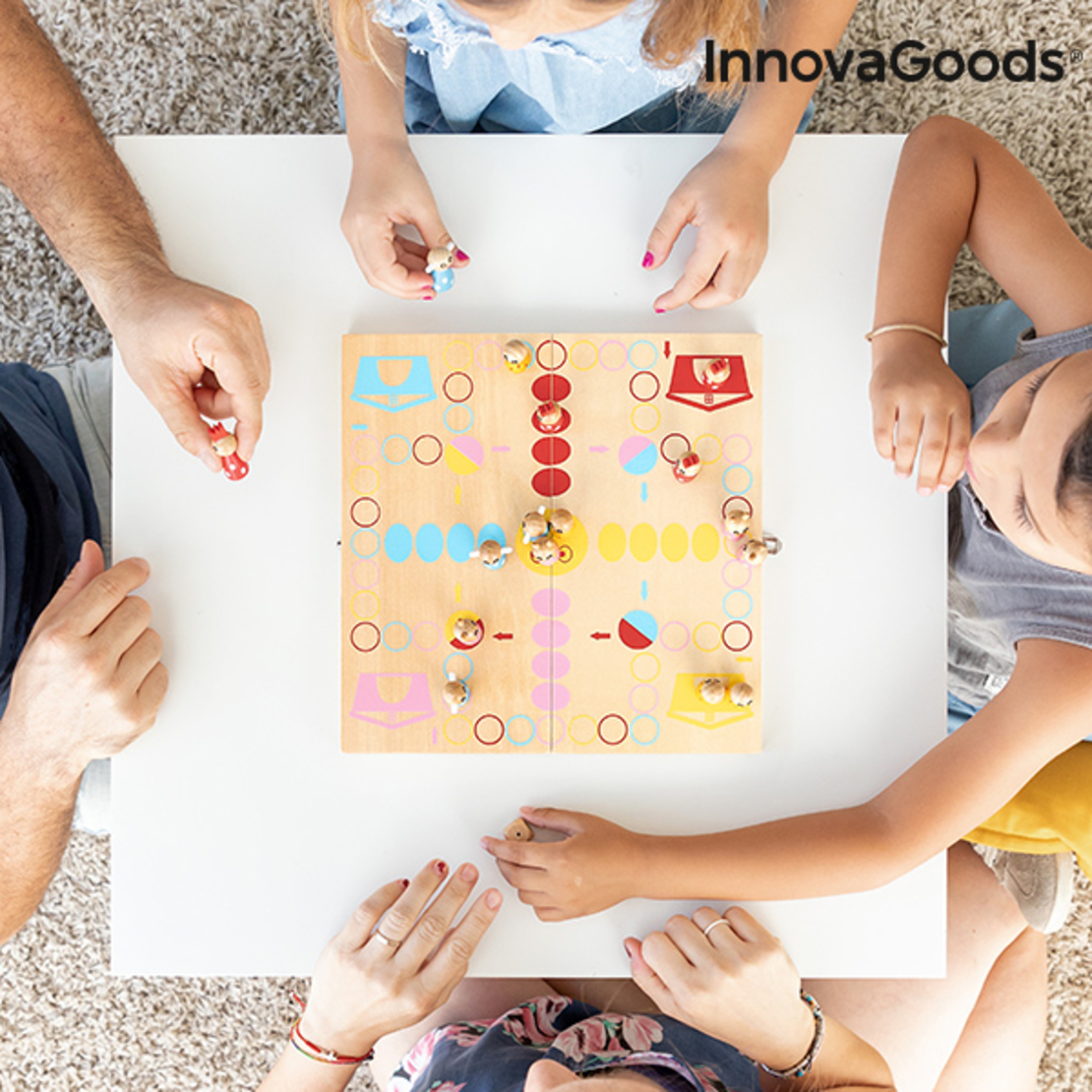 Дървен комплект за маса с животни Pake InnovaGoods 18 части