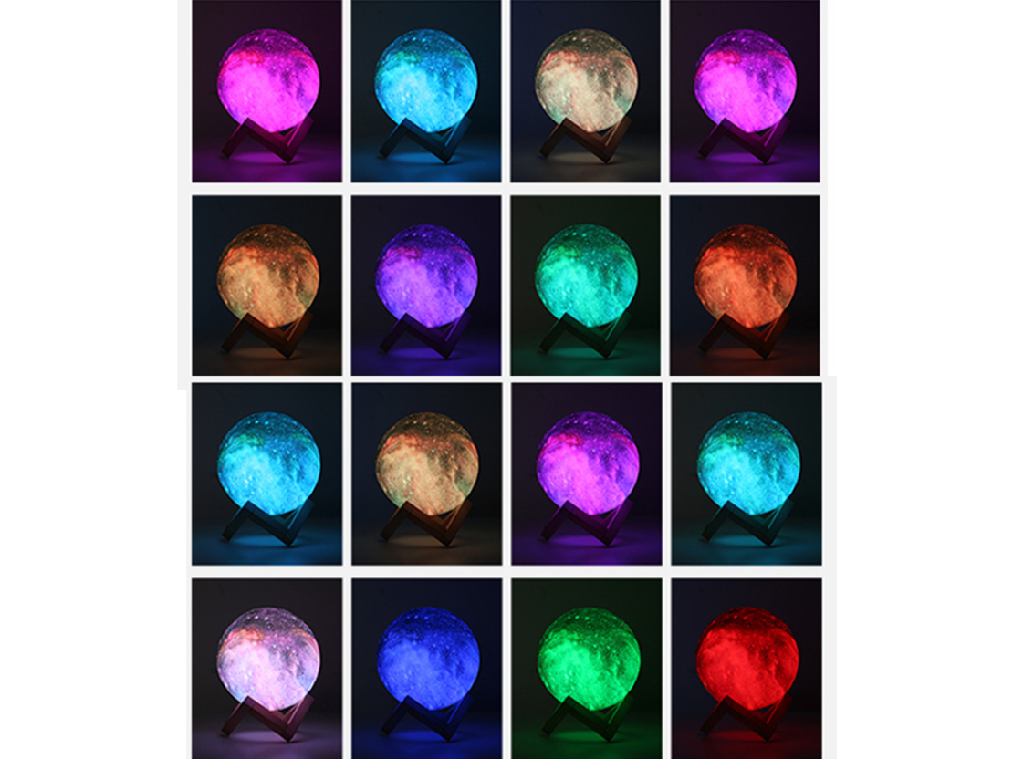Нощна лунна лампа 3d rgb лунна светлина с дистанционно управление