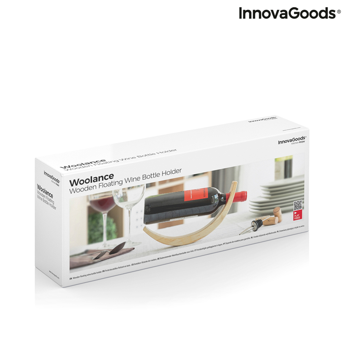 Плаваща Дървена Поставка за Бутилки Вино Woolance InnovaGoods