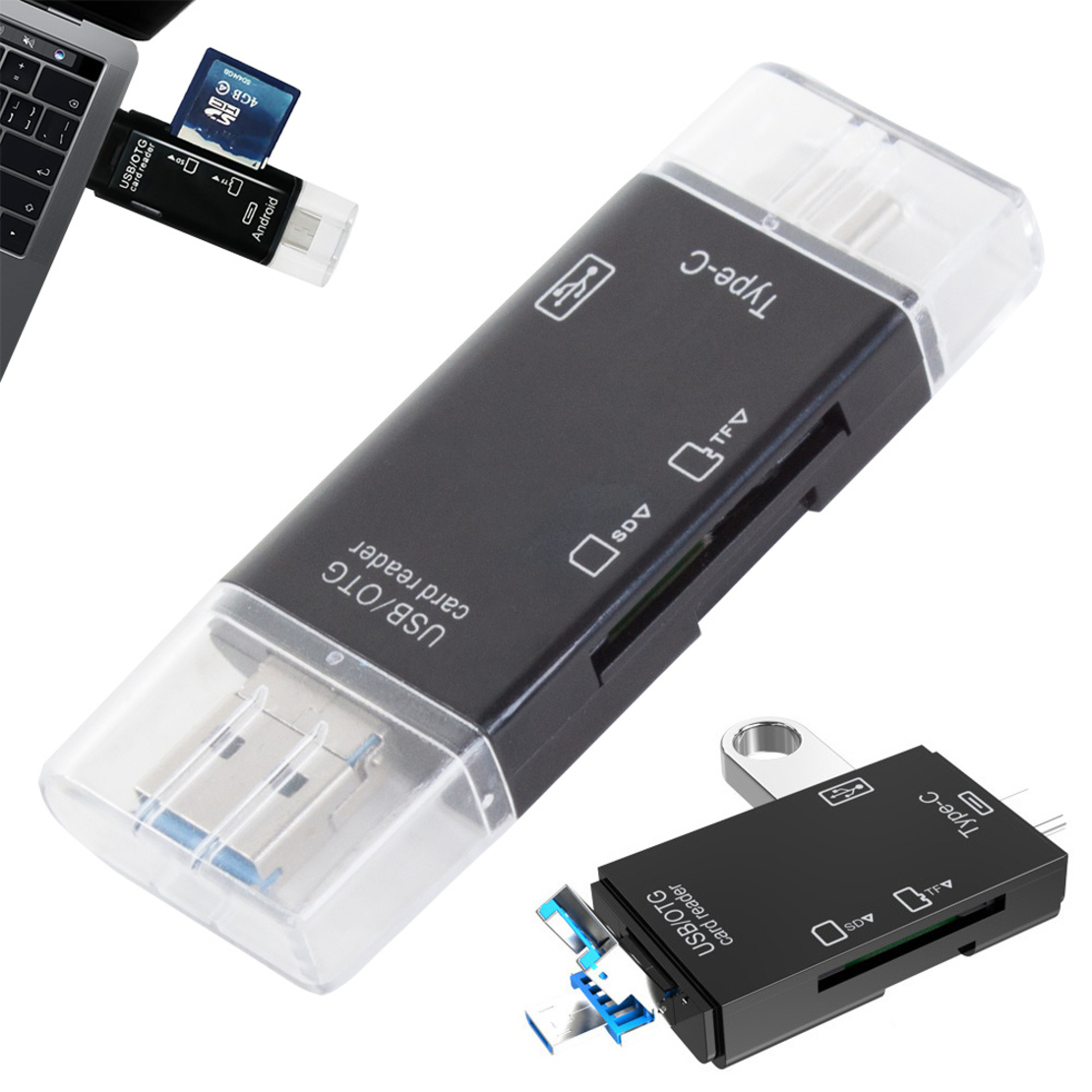 Четец на SD карти microsd tf usb usb-c micro usb otg