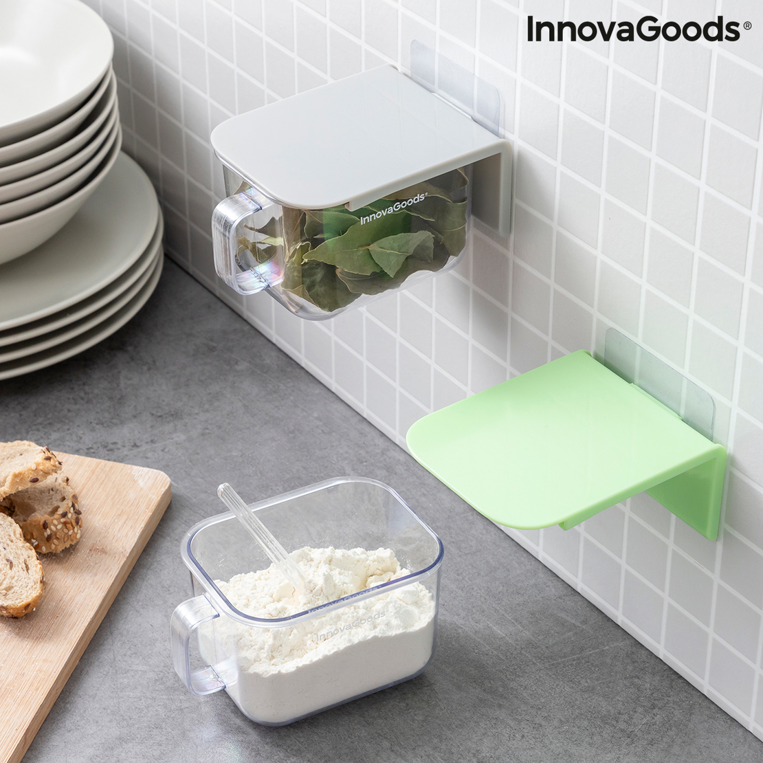 Подвижни Залепващи се Кухненски Контейнери Handstore InnovaGoods Опаковка от 2 единици