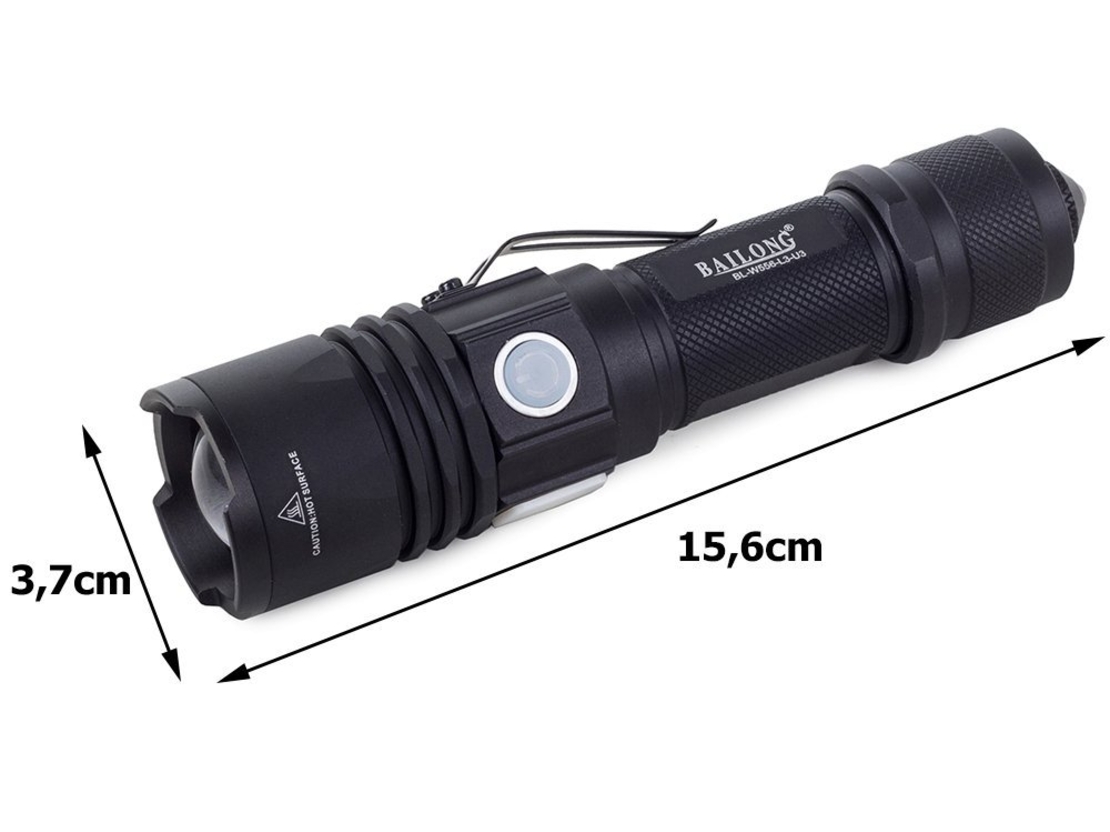 Военен фенер Bailong cree usb xm-l t6 w556