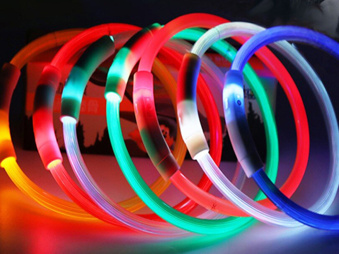LED светещ нашийник за кучета и котки, USB регулиране