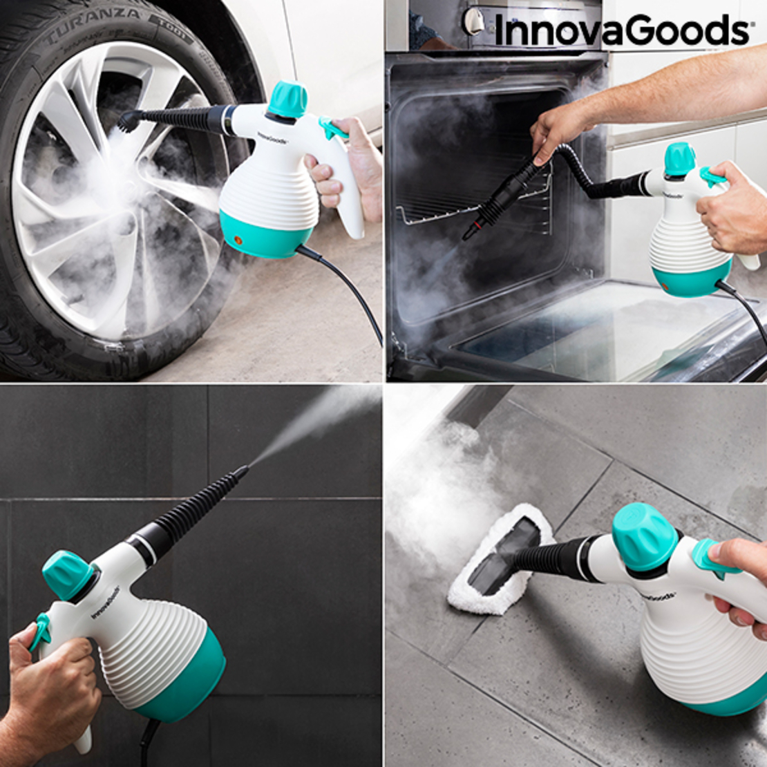 Многофункционален ръчен изпарител с аксесоари 9 в 1 Steany InnovaGoods 0,35 L 3 Bar 1000W