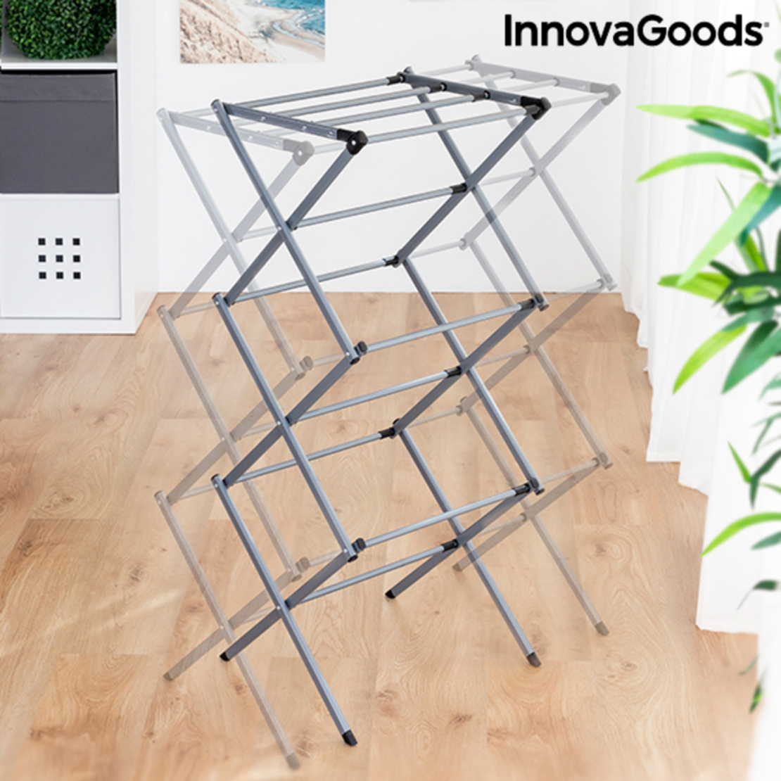 Сгъваем и Разтегателен Метален Простор за Дрехи с 3 Височини Cloxy InnovaGoods (11 Ребра)