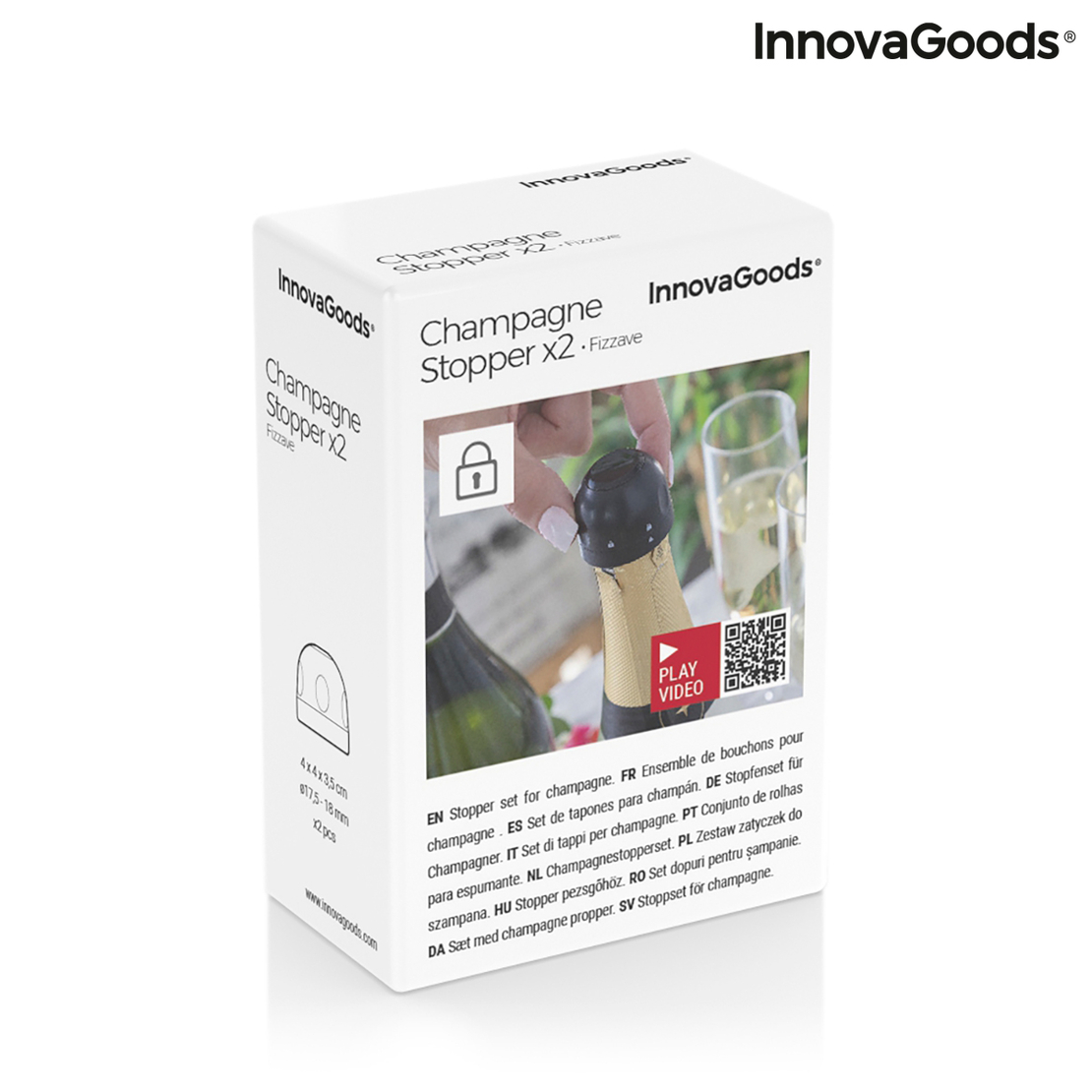 Комплект Тапи за Шампанско Fizzave InnovaGoods Опаковка от 2 единици