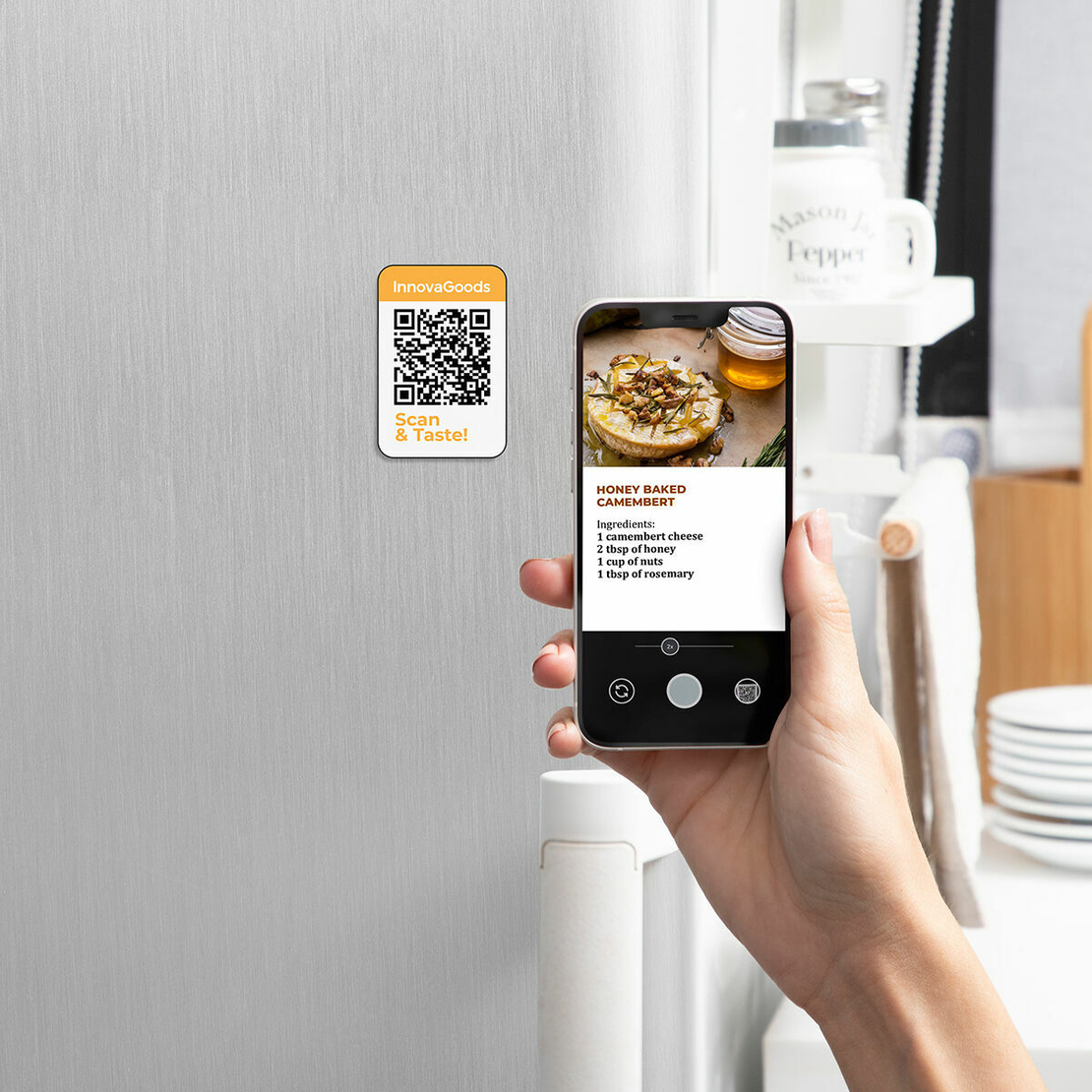 Фритюрник без масло с грил, аксесоари и книга с рецепти InnovaGoods Air Fryer Fryinn 12-in-1 6000 Черен Стомана 6 L 3400 W