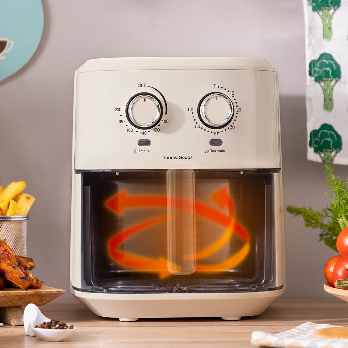 Фритюрник без Мазнина InnovaGoods Vynner Pro 6500 Неръждаема стомана Сметана 1700 W 6,5 L