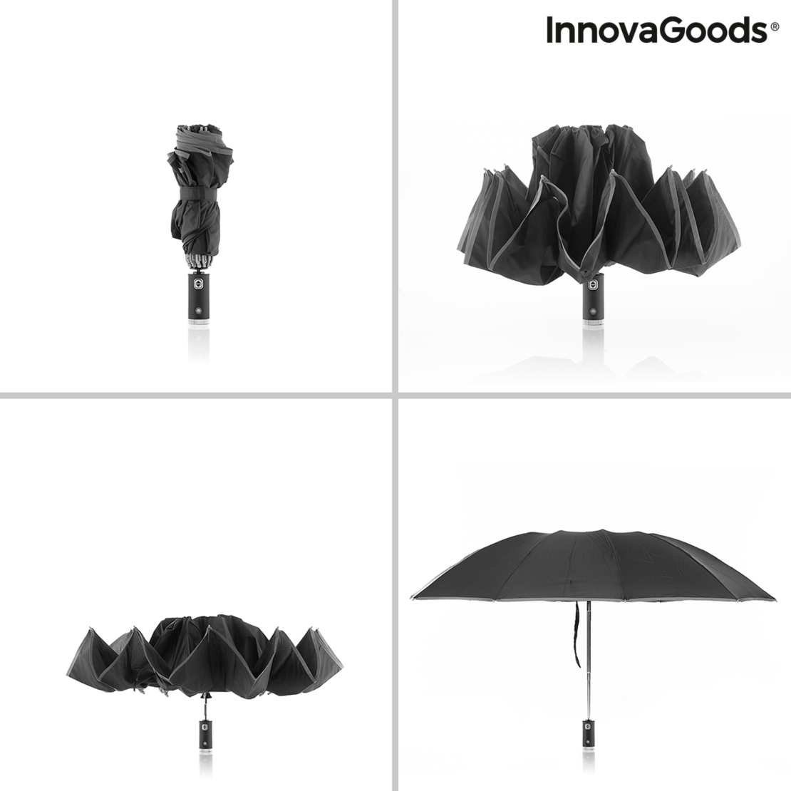 Сгъваем Чадър с Обратно Затваряне с LED Folbrella InnovaGoods