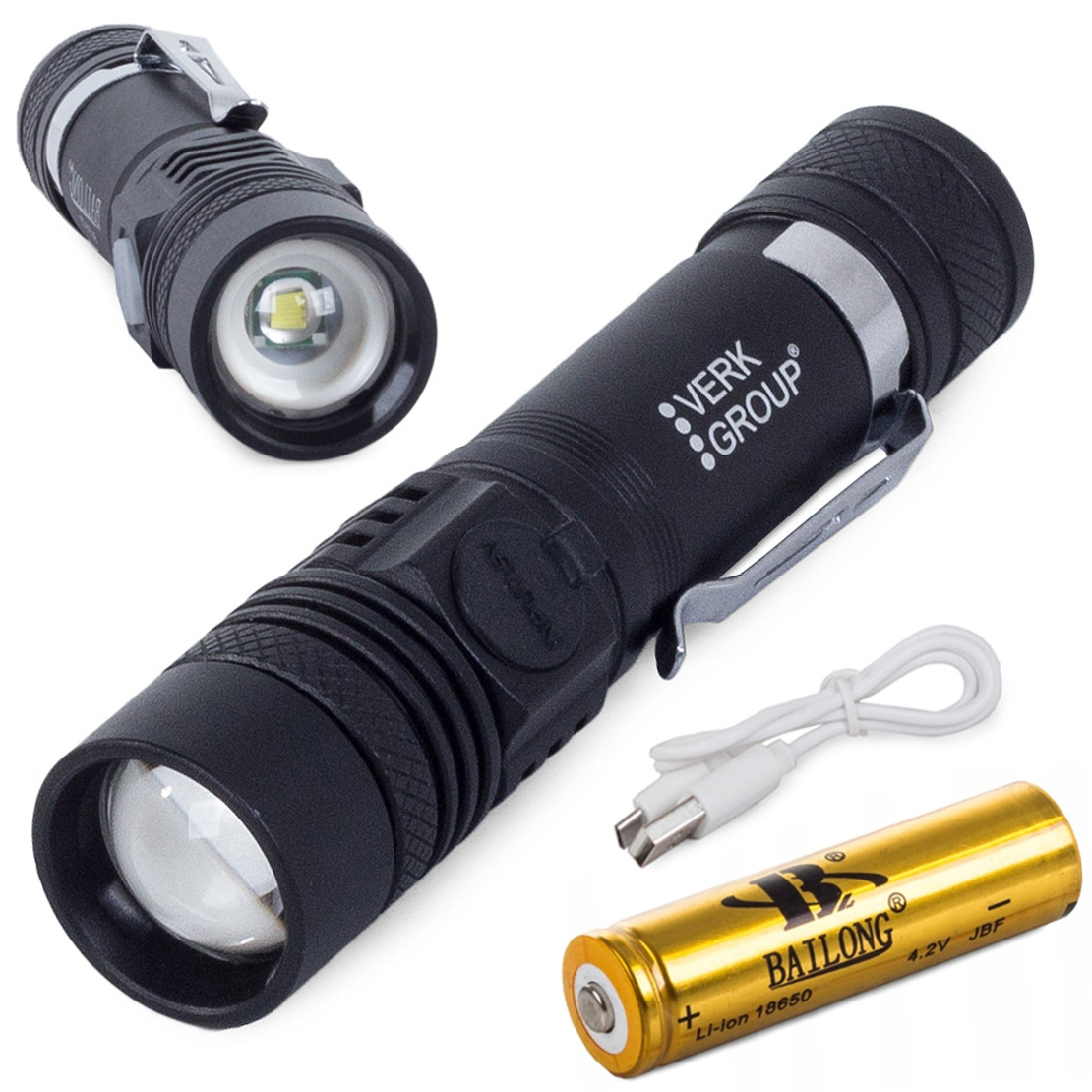 Bailong тактически led cree zoom фенер XM-L T6