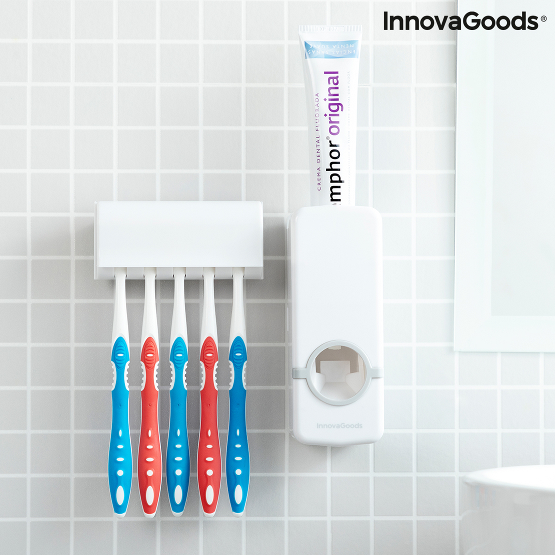 Диспенсър за Паста за Зъби с Поставка за Четка за Зъби Diseeth InnovaGoods
