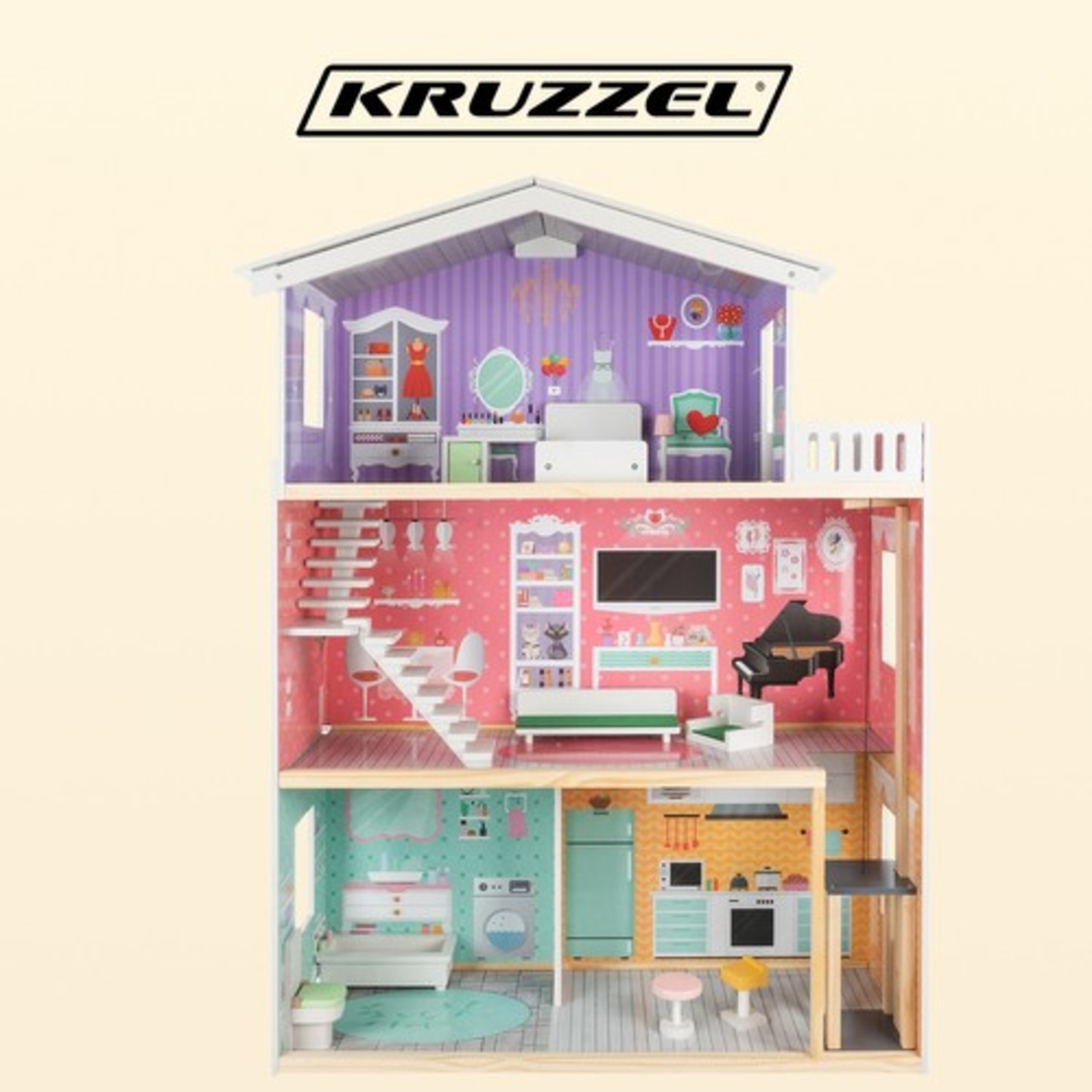 Къща за кукли Kruzzel Голяма къща за кукли 114 см 114 см