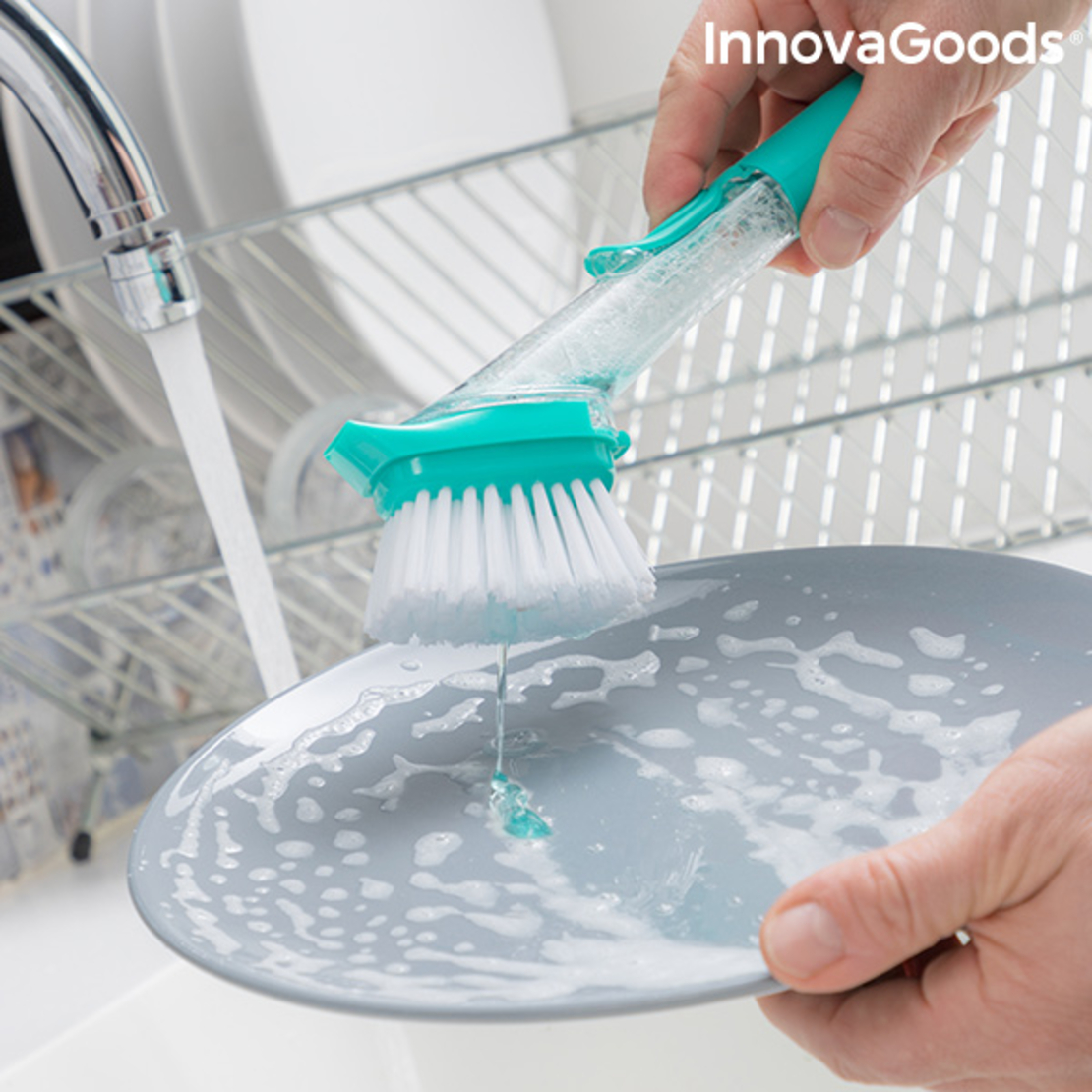 Четка за измиване с дръжка и дозатор за сапун Cleasy InnovaGoods
