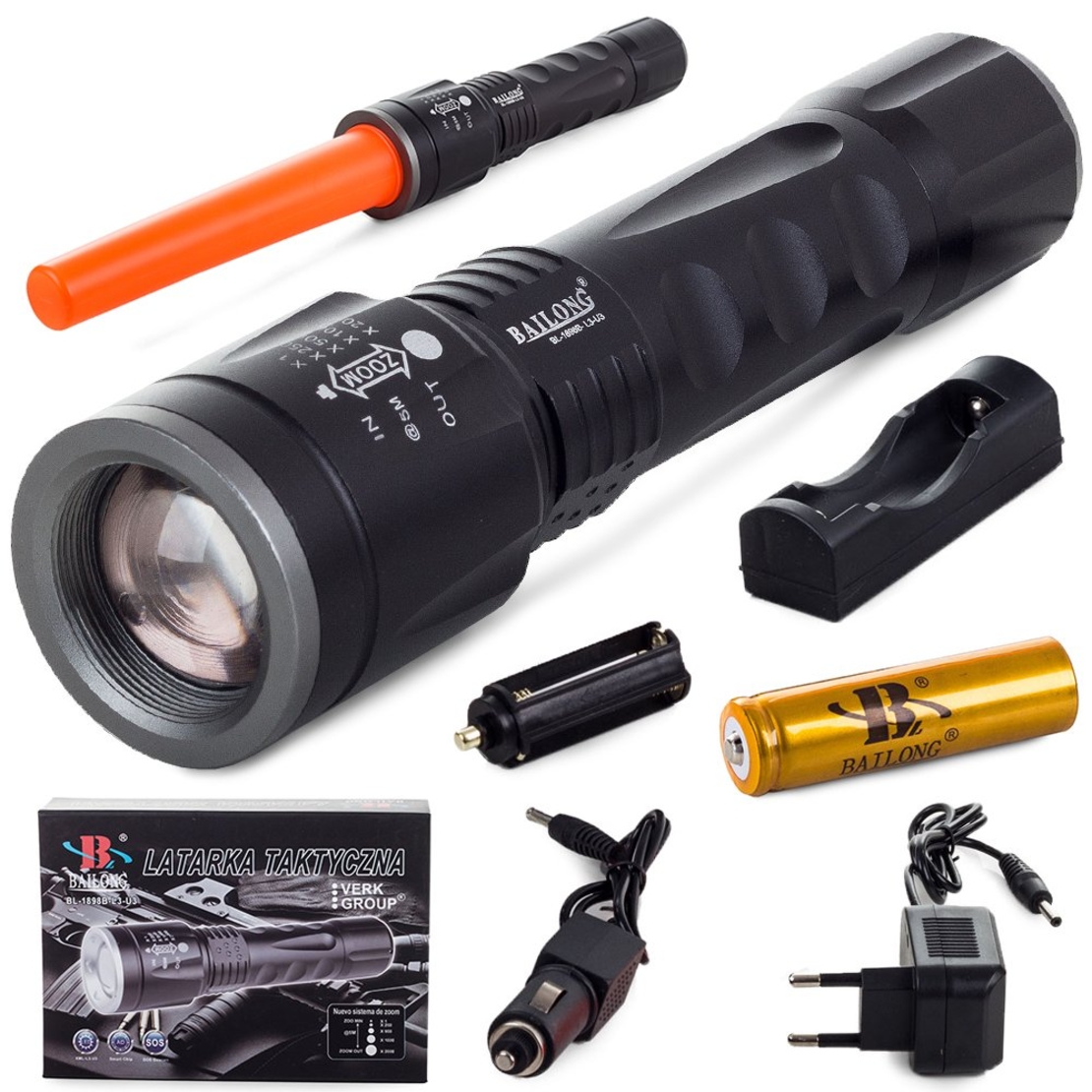 Bailong тактически led фенер cree zoom xm-l t6