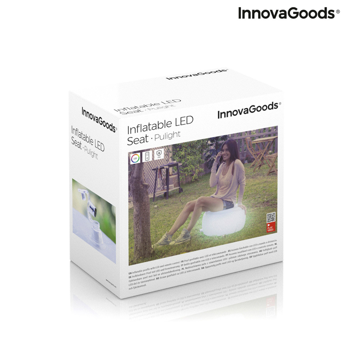Надуваемо Кресло с Многоцветна LED Светлина и Дистанционно Управление Pulight InnovaGoods