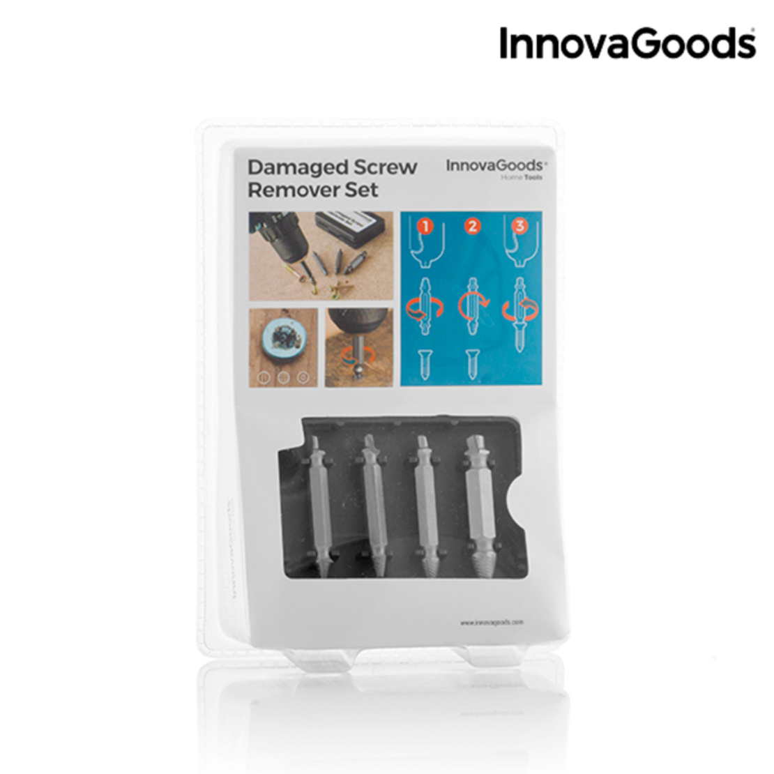 Комплект за Премахване на Повредени Винтове InnovaGoods (Опаковка от 4)