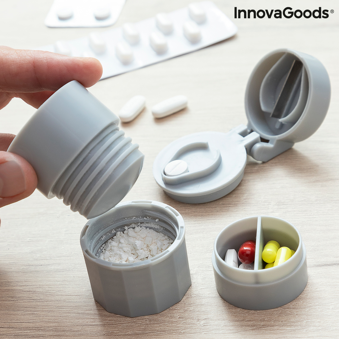 Кутия за Хапчета с Резачка и Раздробител 5 в 1 Fivlok InnovaGoods