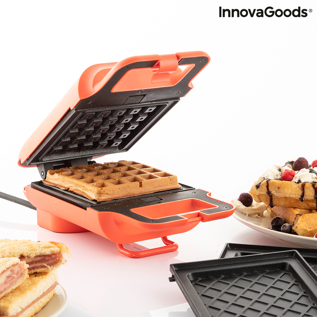 Машина за Вафли и Сандвичи 2 в 1 с Рецепти Wafflicher InnovaGoods