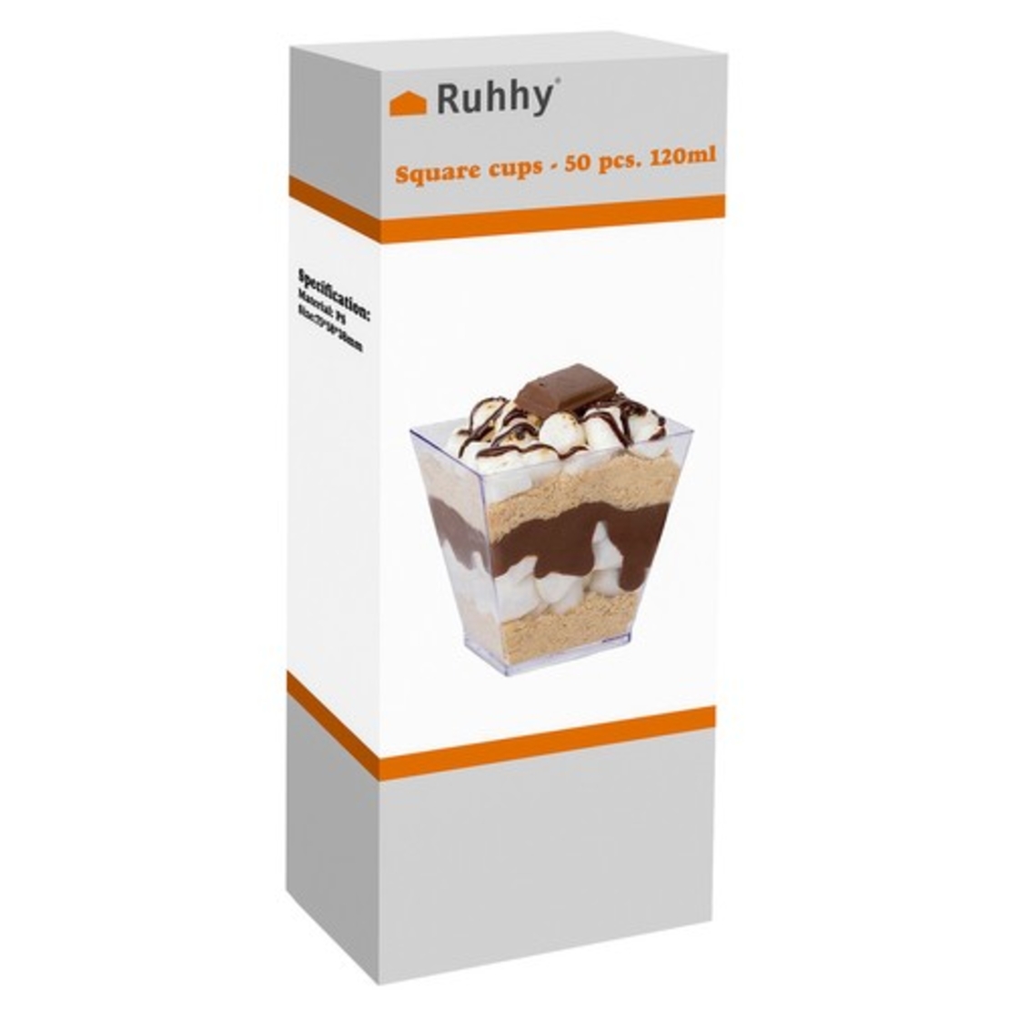 Квадратни чаши - 50 бр. 120 мл Ruhha 21164