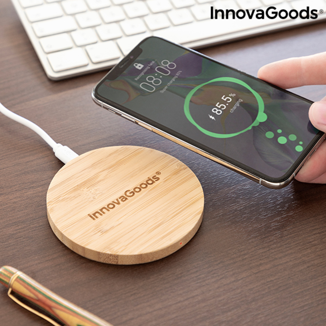 Безжично бамбуково зарядно устройство InnovaGoods