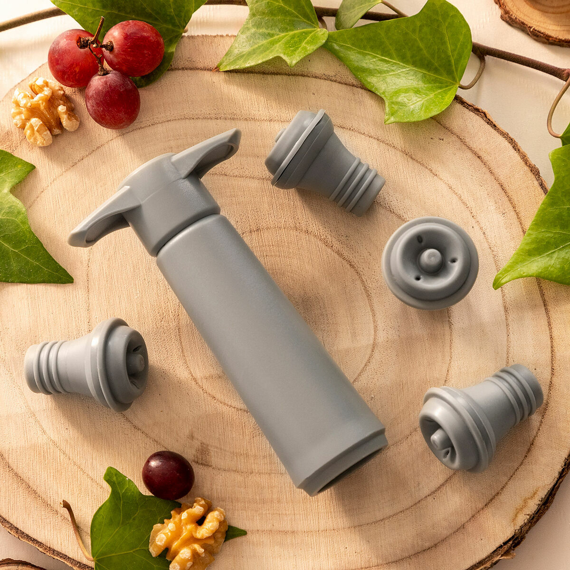 Вакуумна Помпа и Запушалки за Вино Winuum InnovaGoods (4 Тапи)