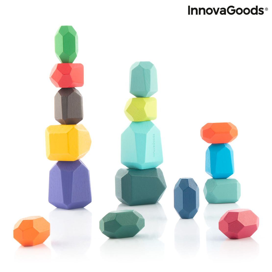 Подреждащи се Дървени Балансиращи Камъни Wotonys InnovaGoods 16 Части