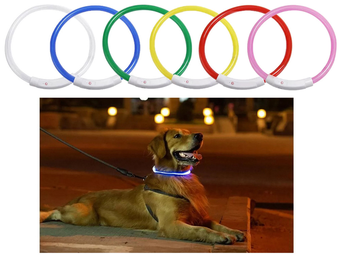 LED светещ нашийник за кучета и котки, USB регулиране