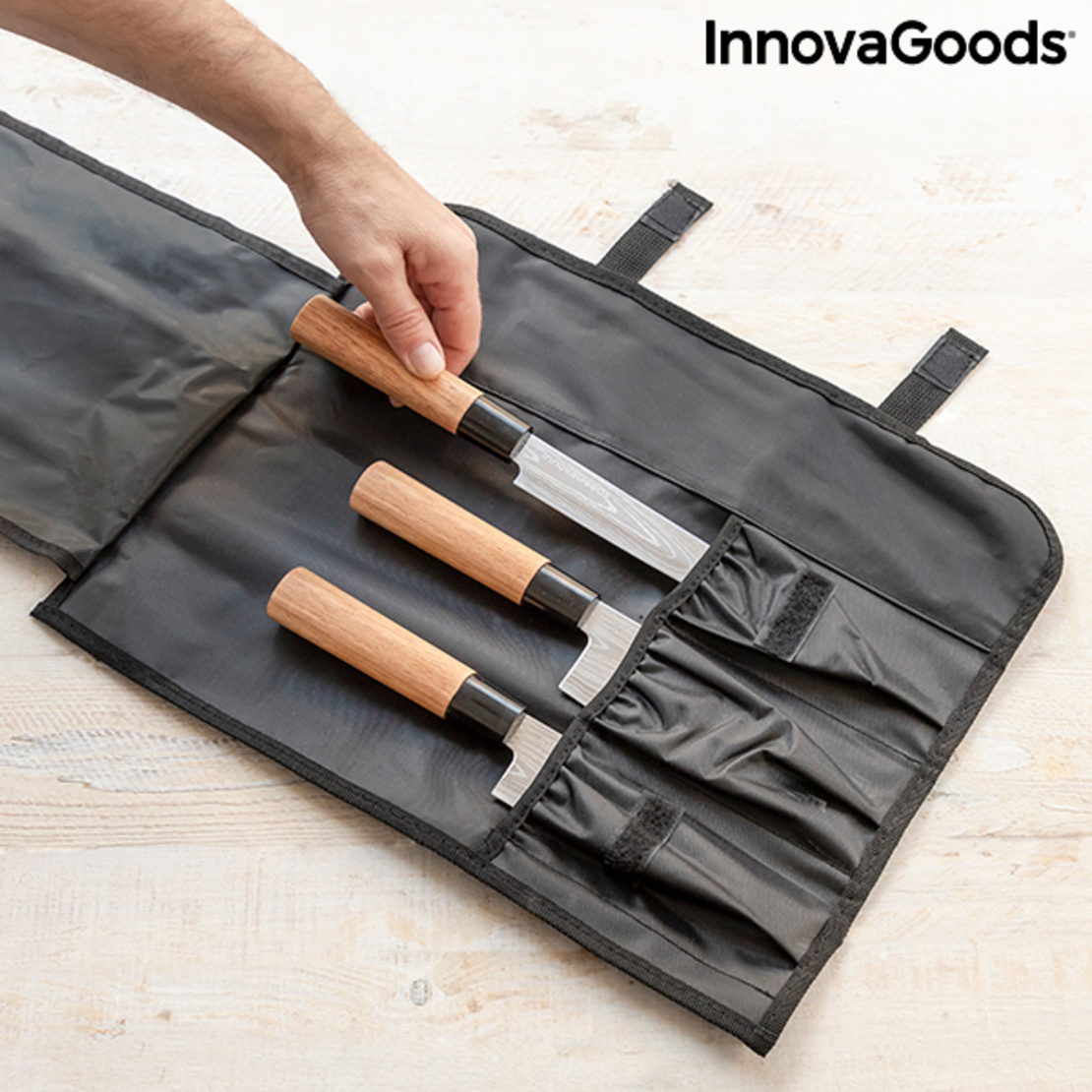 Комплект Японски Ножове с Професионален Калъф за Носене Damas·Q InnovaGoods